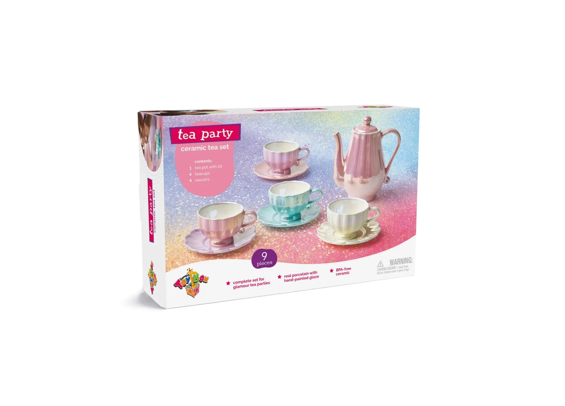 Macy's - Supplier Geoffrey's Toy Box 9-Piece Tea Party Ceramic Set - Exclusive to Macy's* Kitchens & Play Food|Dress Up