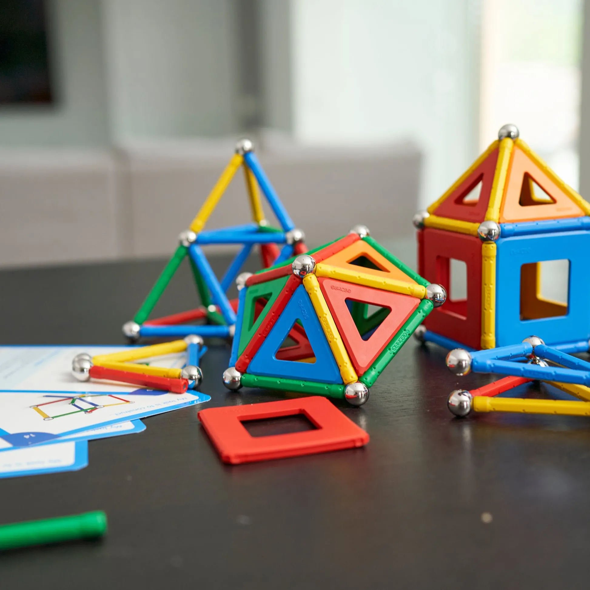 Educators Resource Geomag Geometry Lab Recycled Set - STEM Educational Toy - 244 Pieces* Magnetic Tiles & Building Sets