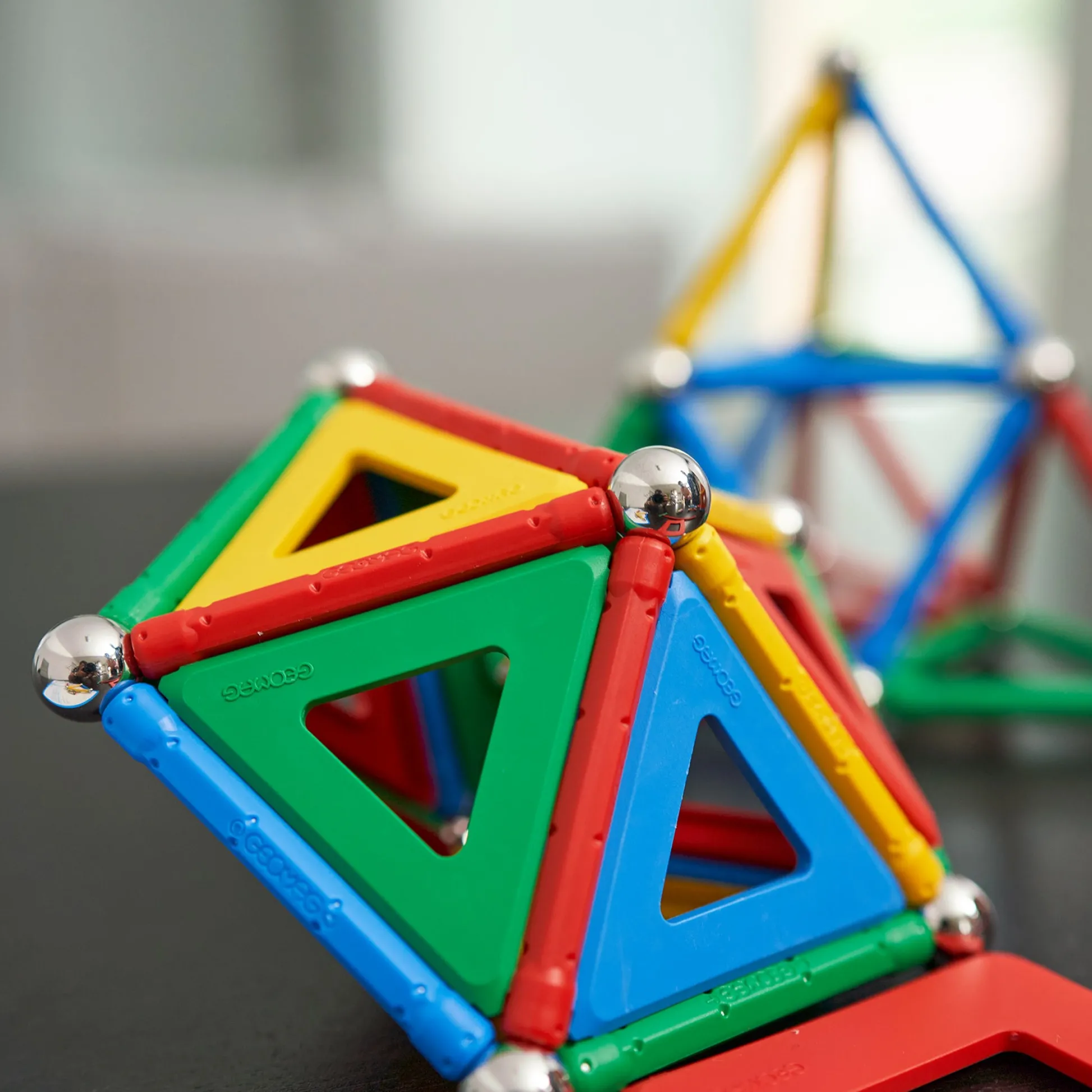 Educators Resource Geomag Geometry Lab Recycled Set - STEM Educational Toy - 244 Pieces* Magnetic Tiles & Building Sets