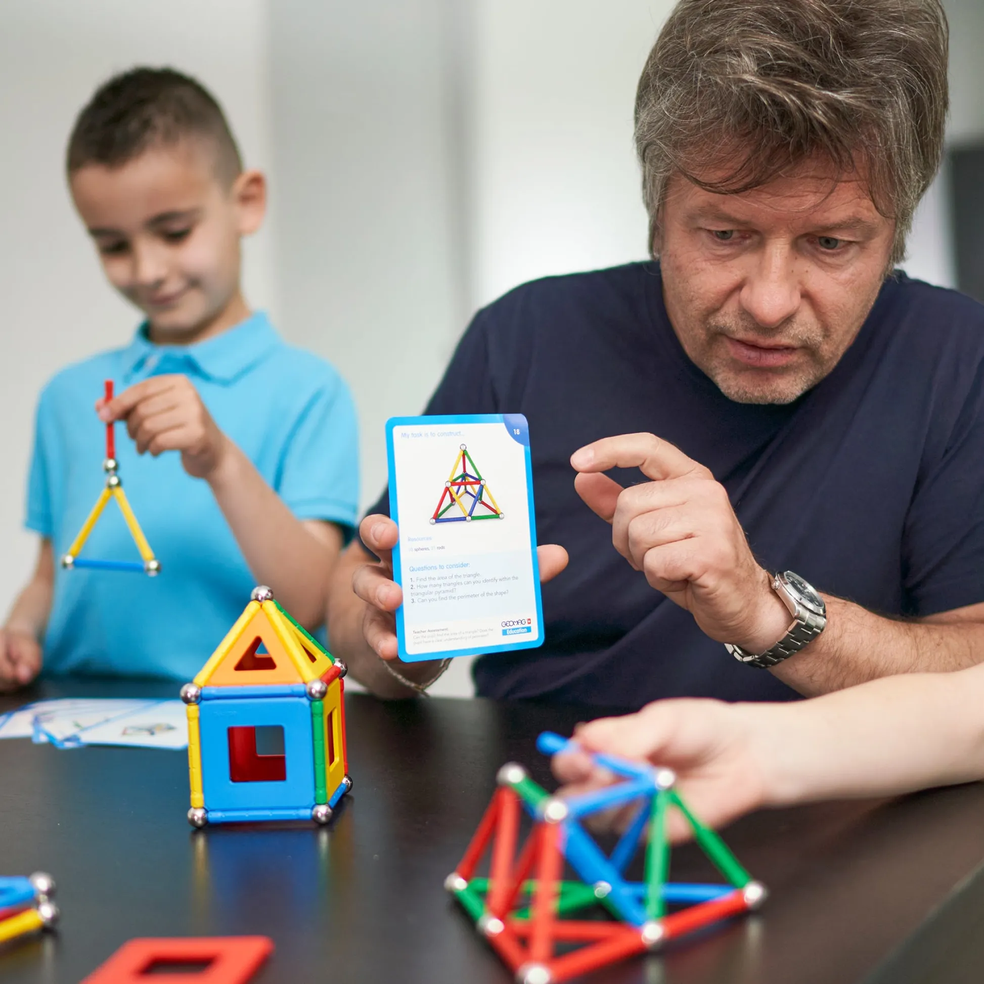 Educators Resource Geomag Geometry Lab Recycled Set - STEM Educational Toy - 244 Pieces* Magnetic Tiles & Building Sets