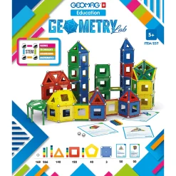 Educators Resource Geomag Geometry Lab Recycled Set - 737 Pieces - Vibrant STEM Learning* Magnetic Tiles & Building Sets