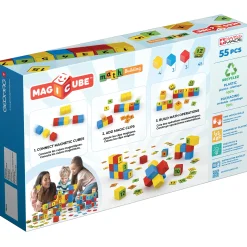 Educators Resource Geomag Magicube Math Building Set - 55 Pieces, Recycled Materials* Magnetic Tiles & Building Sets