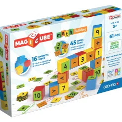 Educators Resource Geomag Magicube Math Building Set - 61 Pieces, Recycled, Colorful Magnetic Blocks* Magnetic Tiles & Building Sets