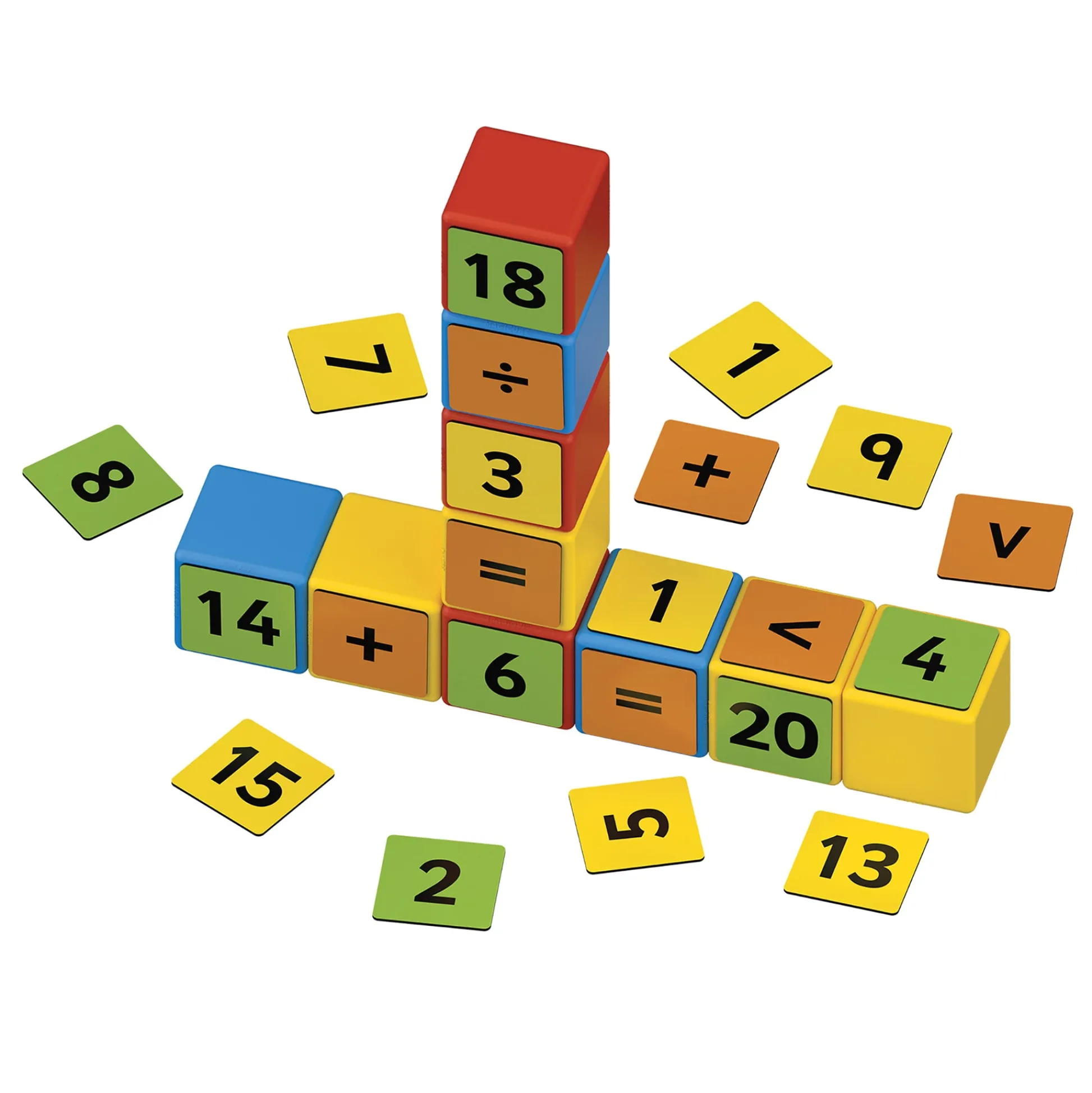 Educators Resource Geomag Magicube Math Building Set - 61 Pieces, Recycled, Colorful Magnetic Blocks* Magnetic Tiles & Building Sets