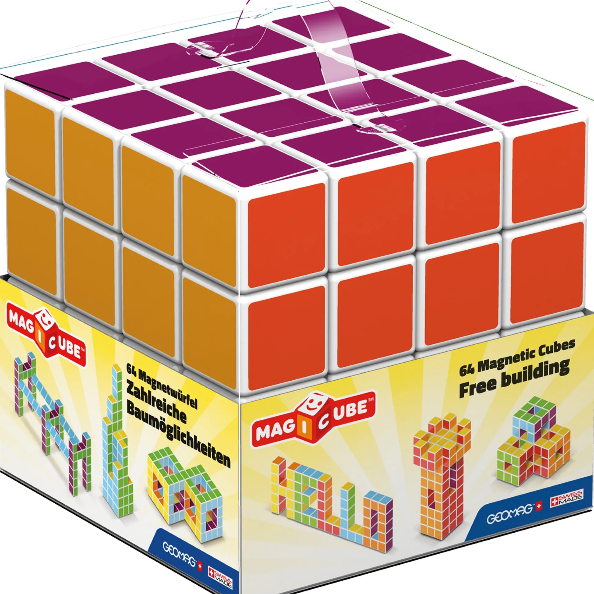 Educators Resource Geomag Magicube 64-Piece Multicolor Free Building Set - Creative Magnetic Blocks* Magnetic Tiles & Building Sets