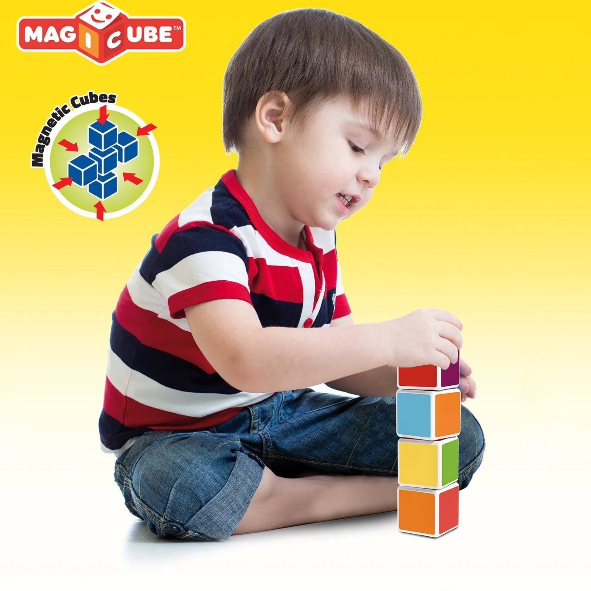 Educators Resource Geomag Magicube 64-Piece Multicolor Free Building Set - Creative Magnetic Blocks* Magnetic Tiles & Building Sets
