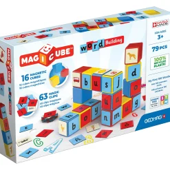 Educators Resource Geomag Magicube 79-Piece Word Building Set - Recycled Materials* Reading, Writing & Speech|Magnetic Tiles & Building Sets