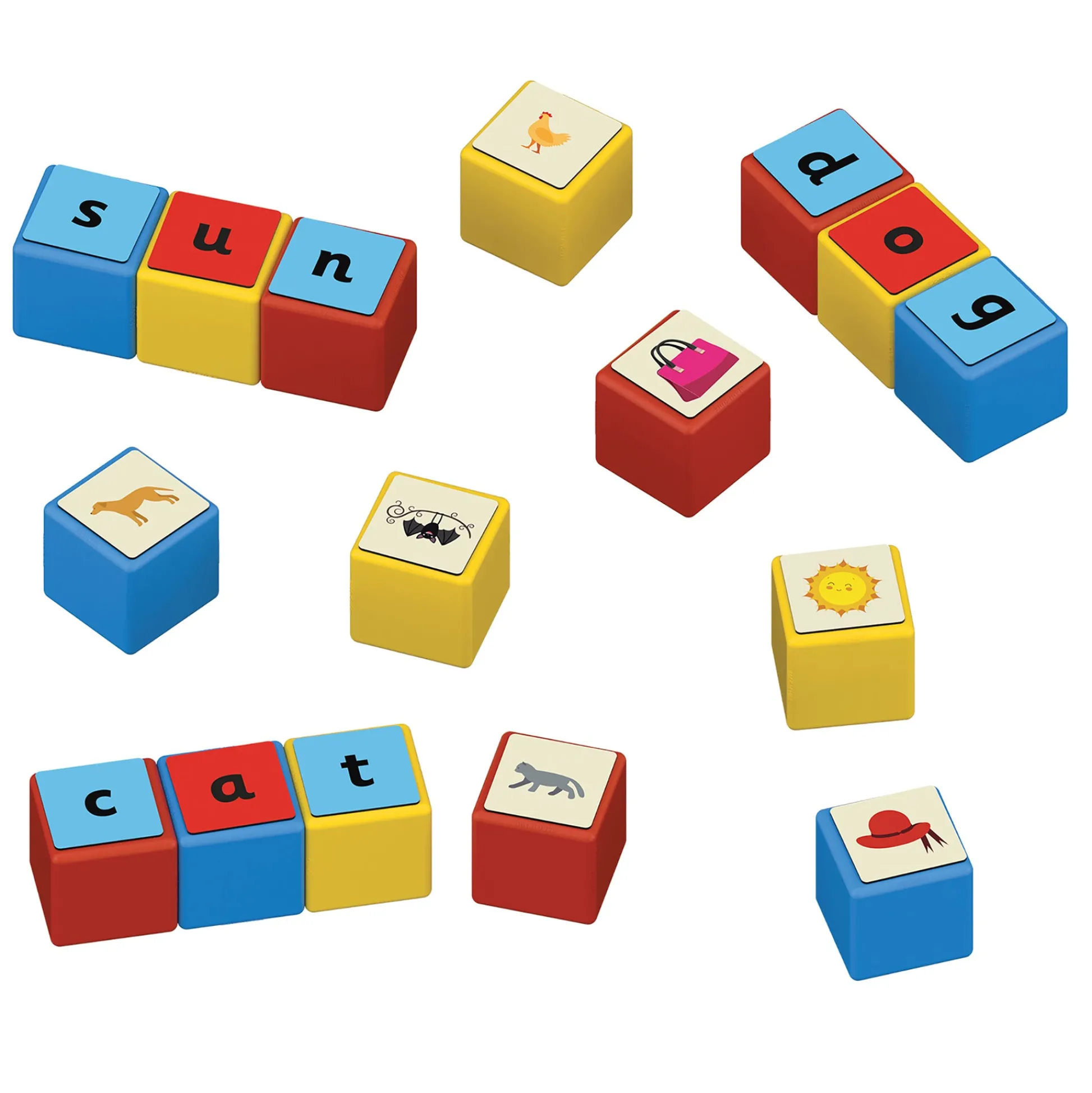 Educators Resource Geomag Magicube 79-Piece Word Building Set - Recycled Materials* Reading, Writing & Speech|Magnetic Tiles & Building Sets