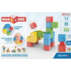 Educators Resource Geomag Magicubes 24-Piece Recycled Magnetic Building Set for Toddlers* Magnetic Tiles & Building Sets