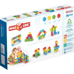 Educators Resource Geomag Magicubes 16-Piece Recycled Magnetic Building Set for Toddlers* Magnetic Tiles & Building Sets