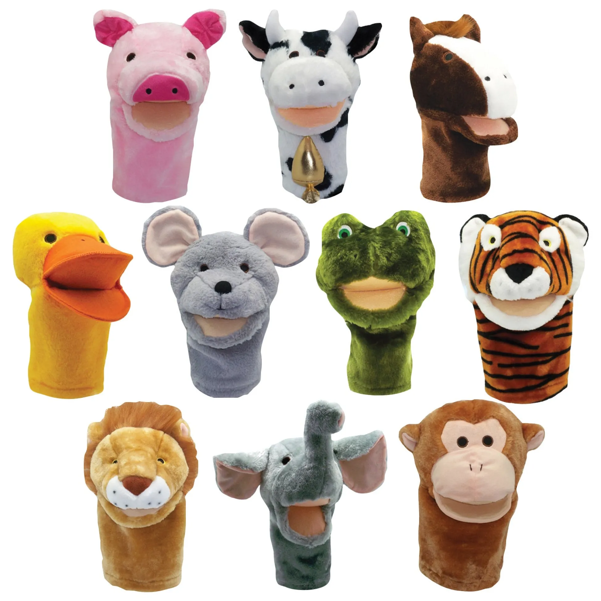 Educators Resource Get Ready Kids Bigmouth Animal Puppet Set of 10* Puppets & Puppet Theaters|Dress Up