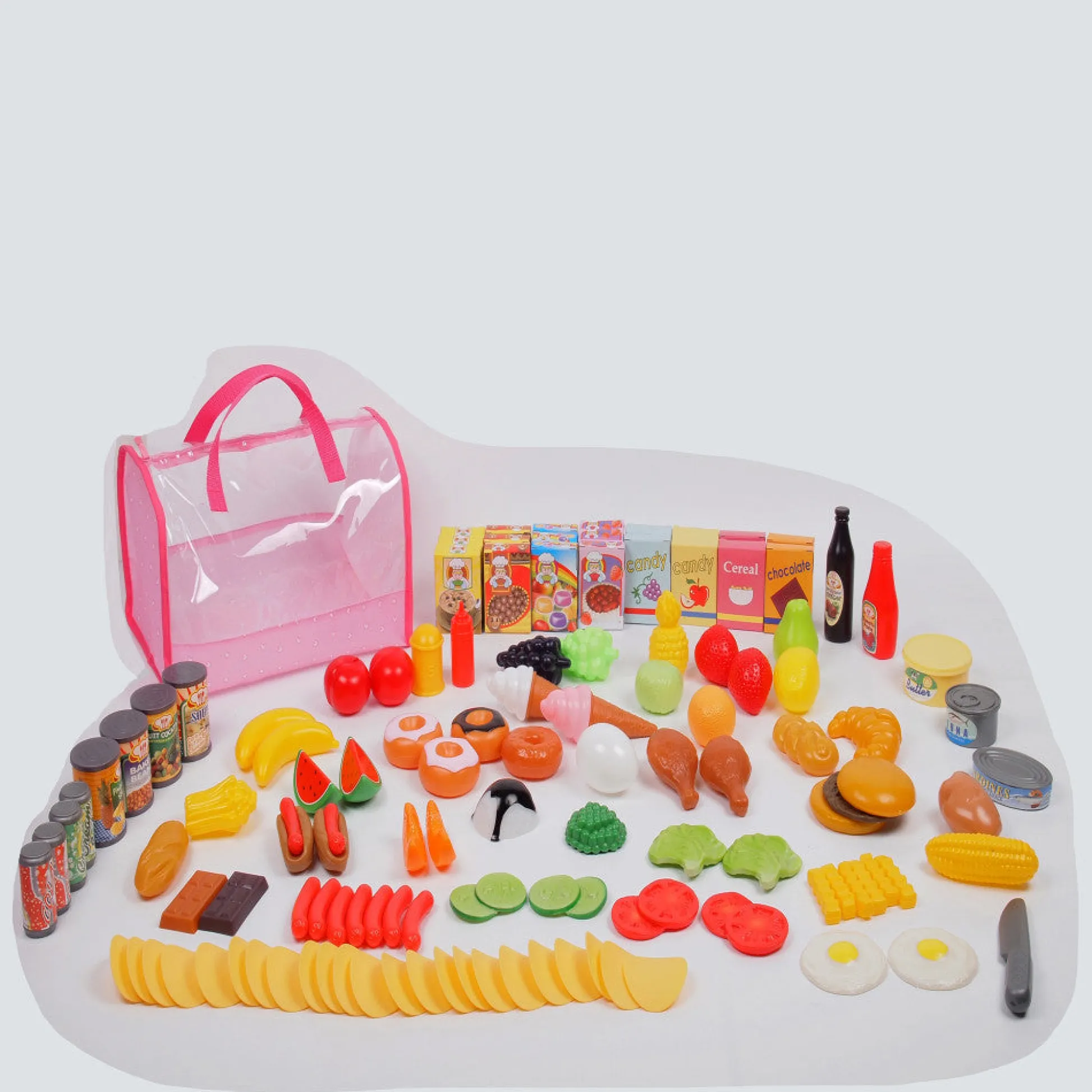 Flat River Group Gi-Go Toy 120-Piece Play Food Set with Carry Bag - Multicolor* Kitchens & Play Food|Dress Up