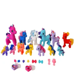 Flat River Group Gi-Go Wonder Unicorn Mega Set - 14-Piece Colorful Pony Collection* Miniature & Collectible Dolls|Stuffed Animals & Plush Toys
