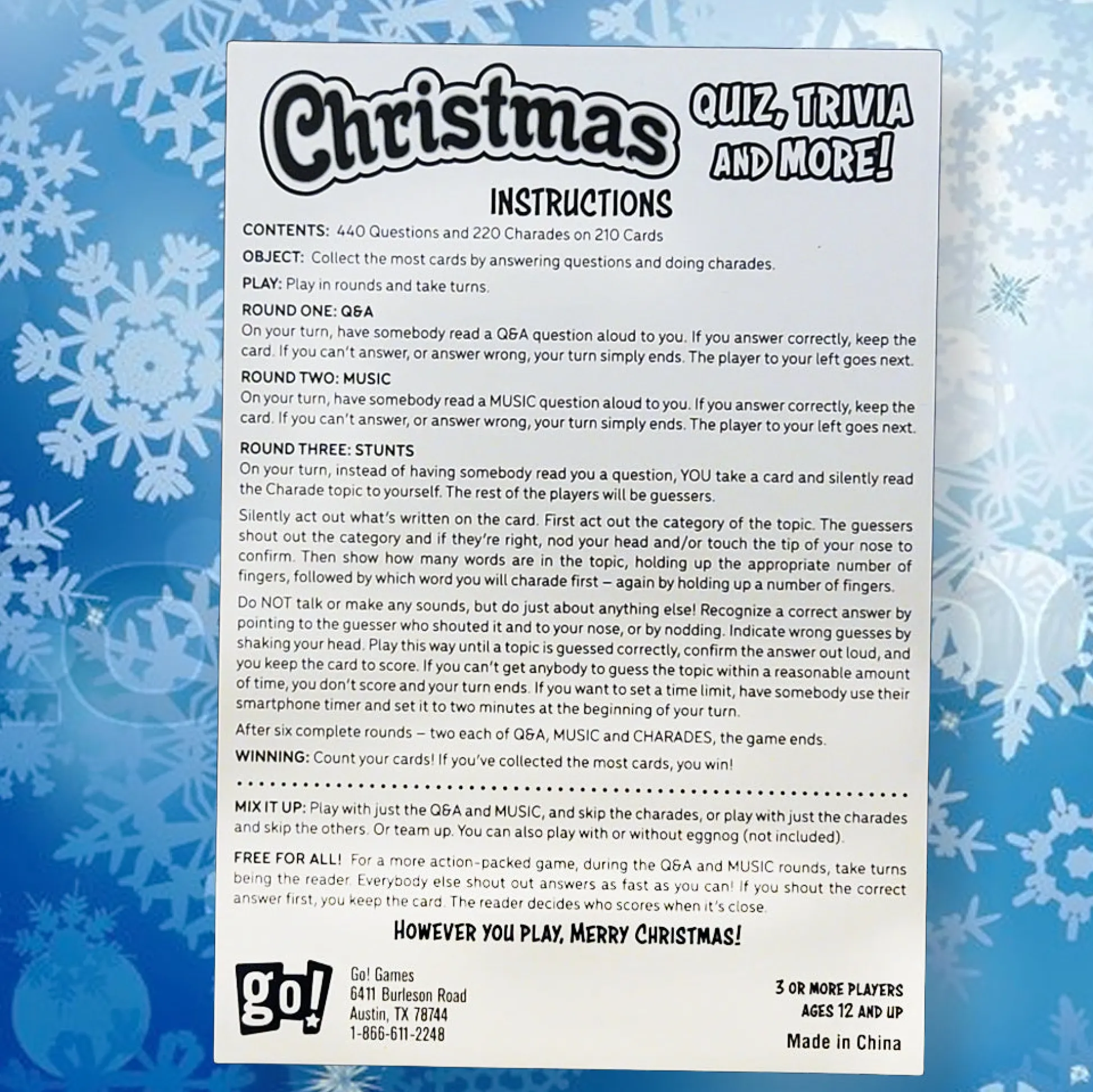 Calendar Holdings, LLC Go! Games Ultimate Christmas Trivia & More Game* Family & Entertainments Games