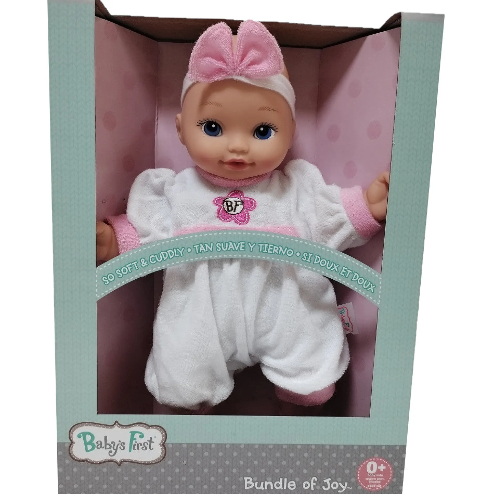 Flat River Group Goldberger 13 inch - Baby's First Bundle of Joy Doll with Pink Striped Jumper* Social & Emotional Skills|Baby Dolls
