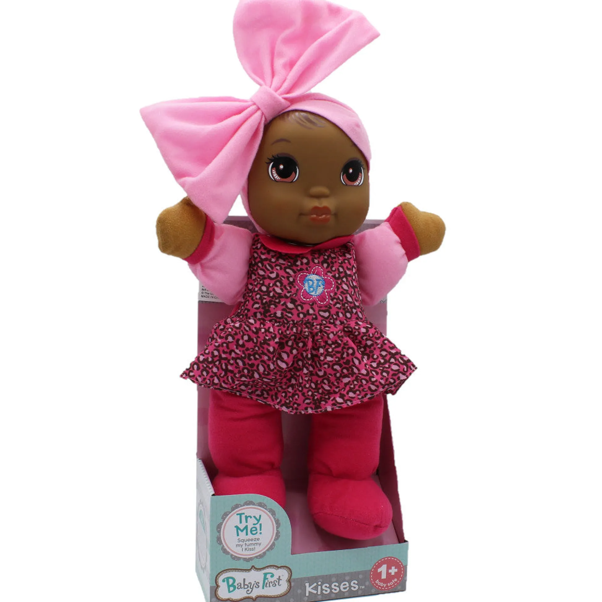 Flat River Group Goldberger 13 inch - Baby's First Kisses Doll with Animal Print Top* Interactive Dolls & Pets|Stuffed Animals & Plush Toys