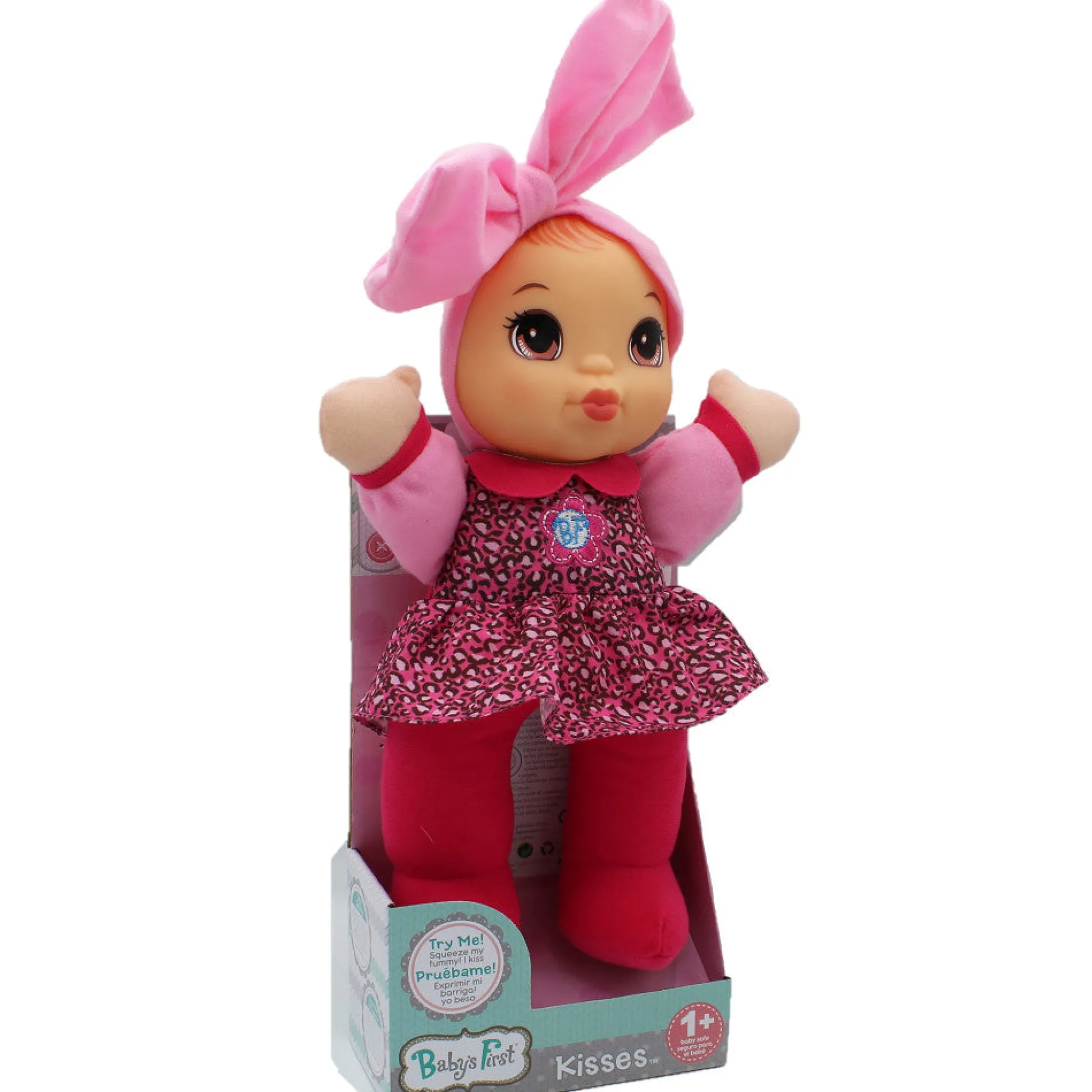 Flat River Group Goldberger 13-inch Baby's First Kisses Bilingual Doll - Pink Outfit* Social & Emotional Skills|Interactive Dolls & Pets