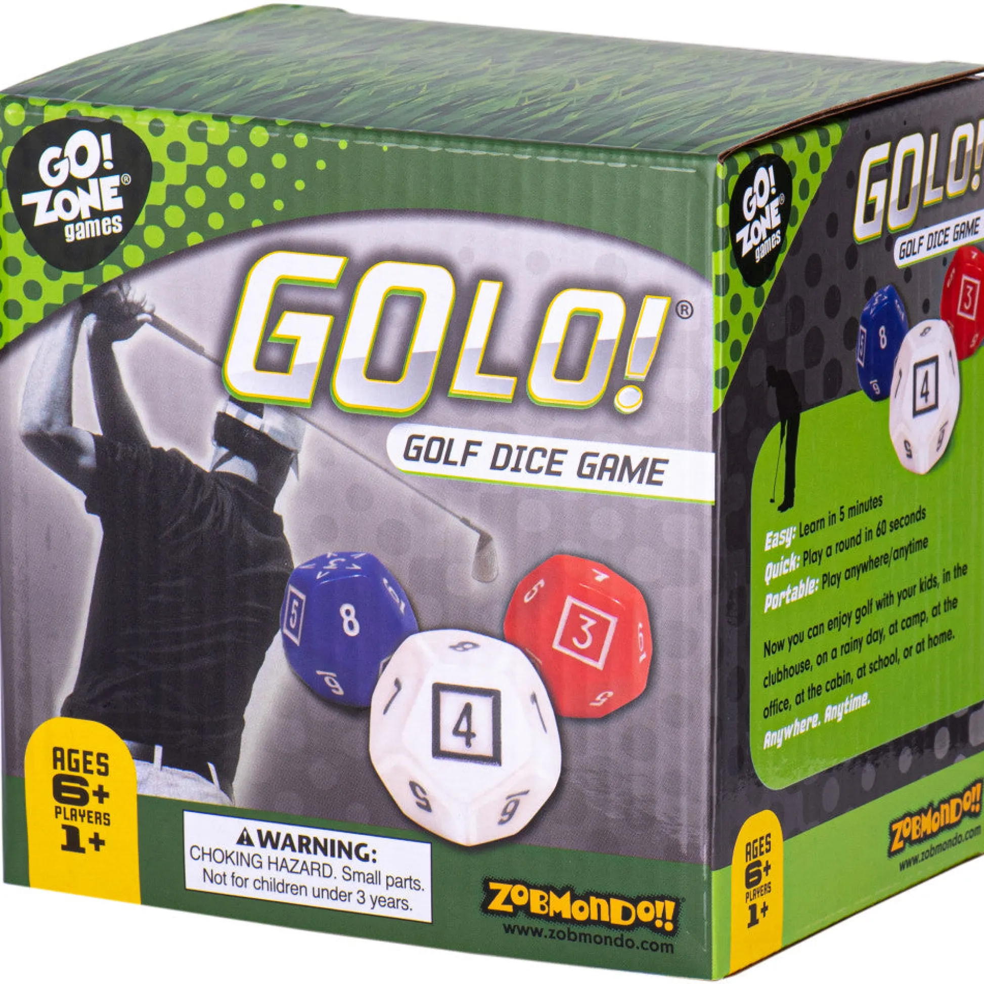 Flat River Group GoLo Golf Dice Game by Zobmondo!! Portable Family Strategy Game* Dice, Roll & Write Games