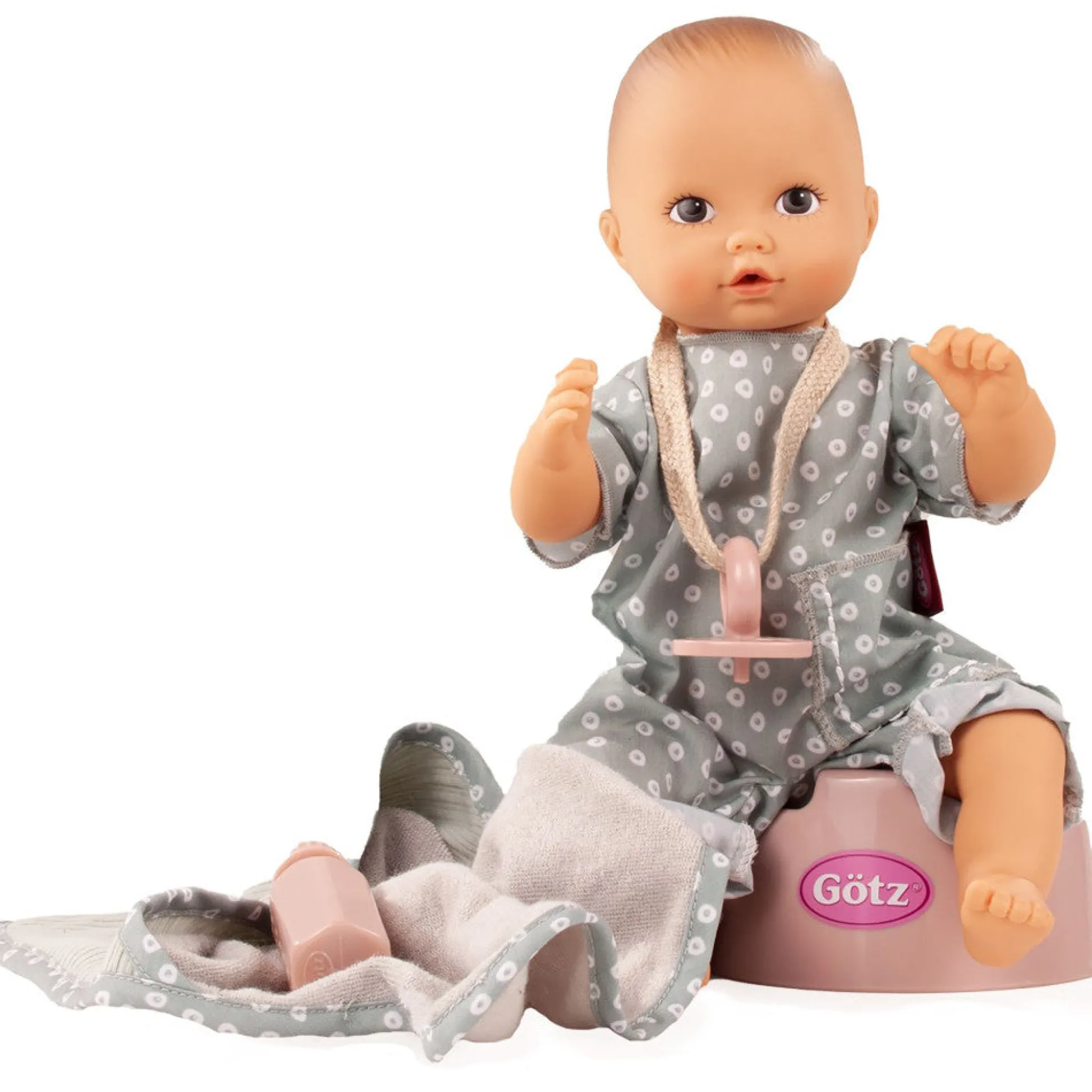 Flat River Group Gotz Aquini 13 in - Drink & Wet Bath Baby Doll with Pacifier* Social & Emotional Skills|Baby Dolls