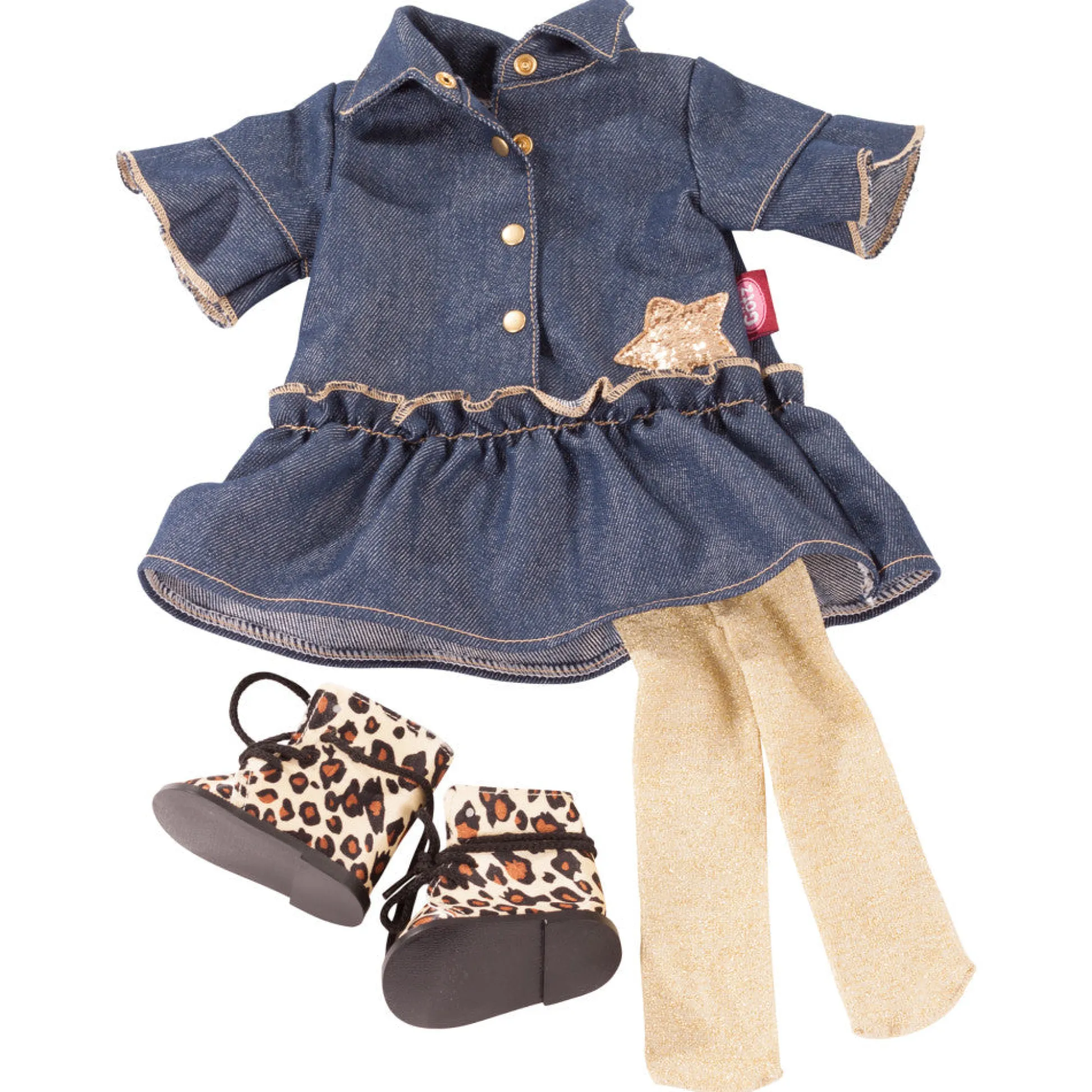 Flat River Group Gotz 18-inch Doll Outfit - Golden Coolness Denim Dress Combo* Stuffed Animals & Plush Toys