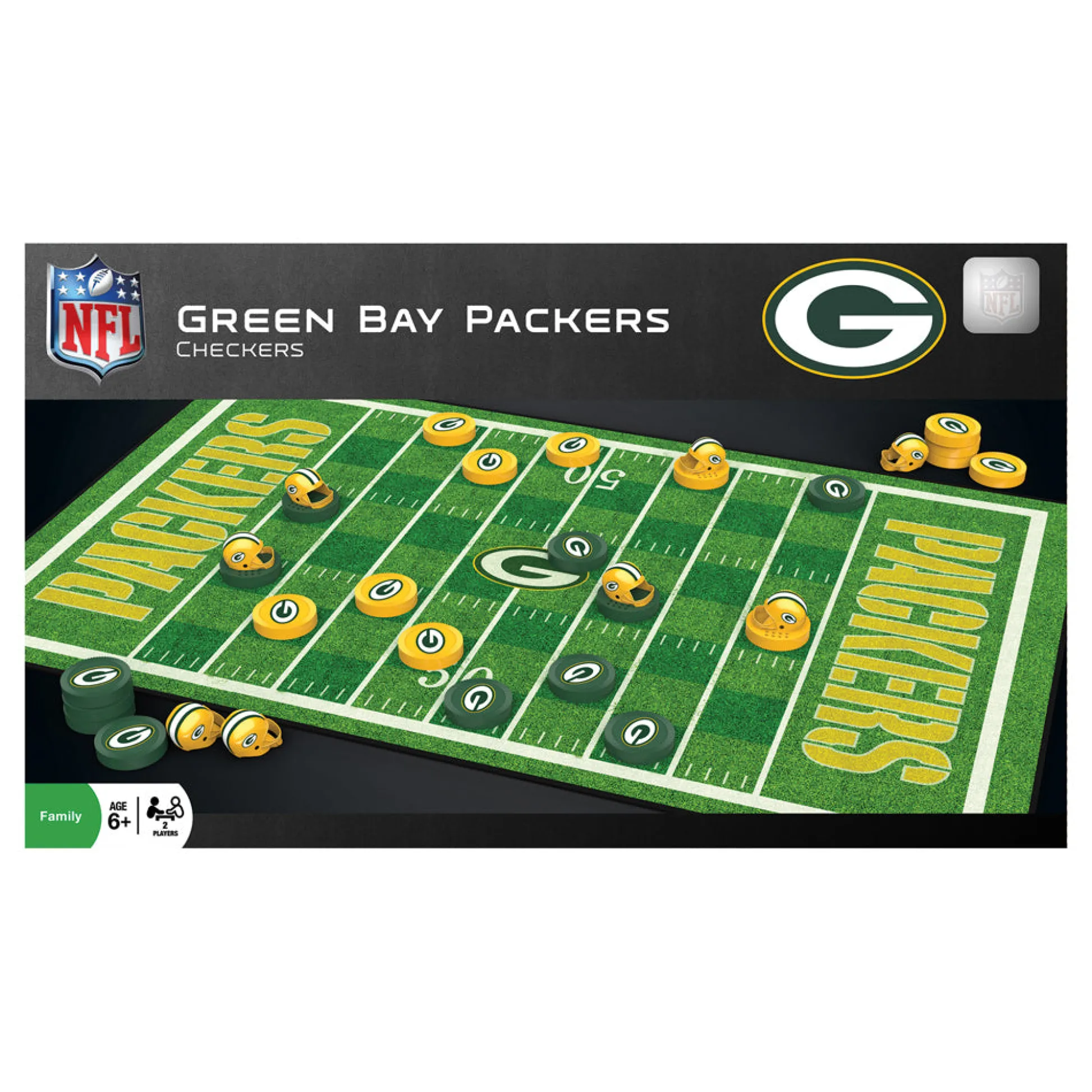 AreYouGame Green Bay Packers NFL Checkers Game Set* Board Games|Role-Playing Games