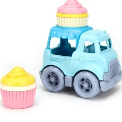 Flat River Group Green Toys Cupcake Truck - Pretend Play Dessert Vehicle for Toddlers, Blue* Kitchens & Play Food|Dress Up