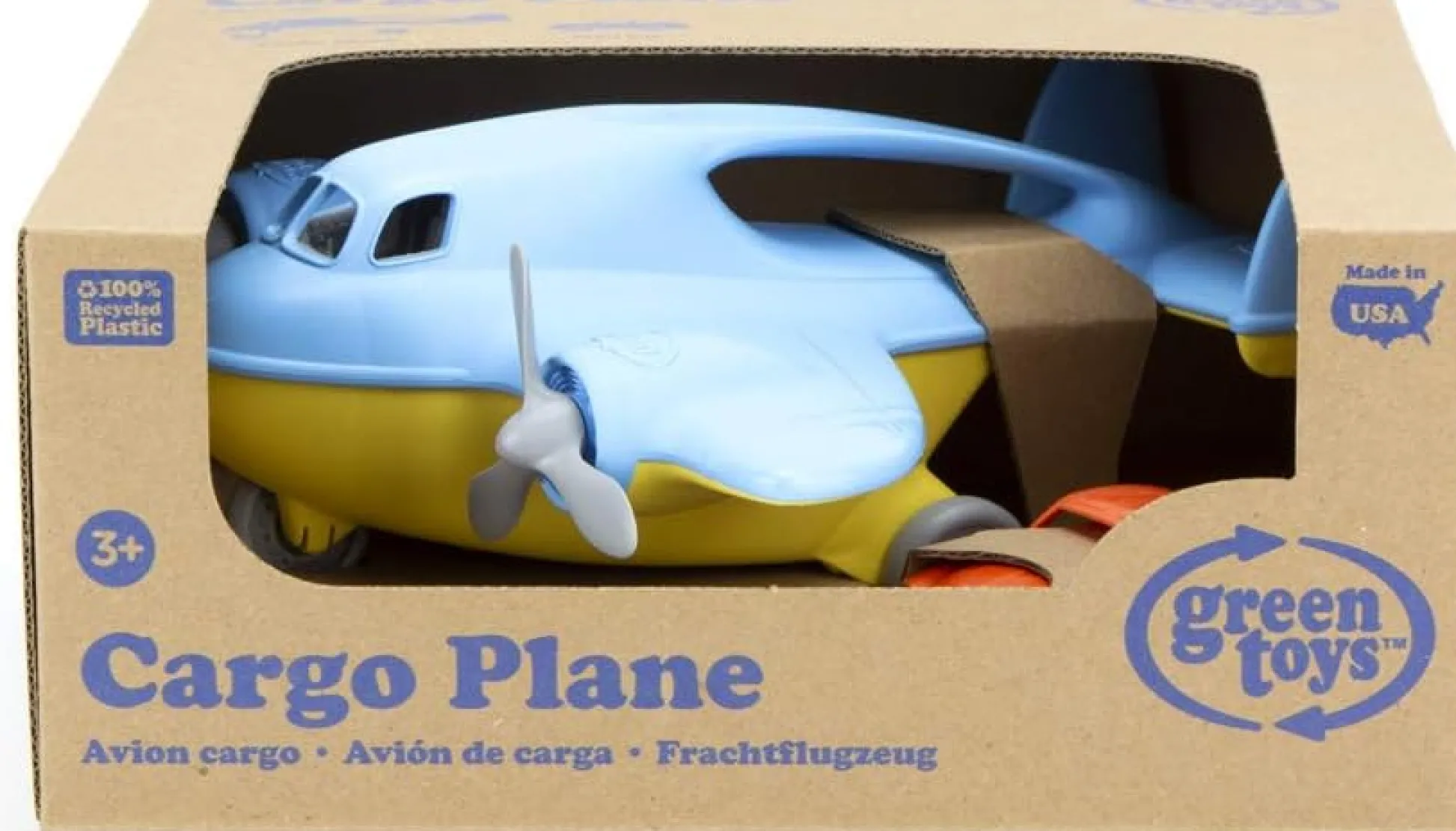 The Distribution Solutions Green Toys Eco-Friendly Blue Cargo Plane with Mini Car - Toddler Play Vehicle* Preschool Education Toys & Activities|Preschool Vehicles