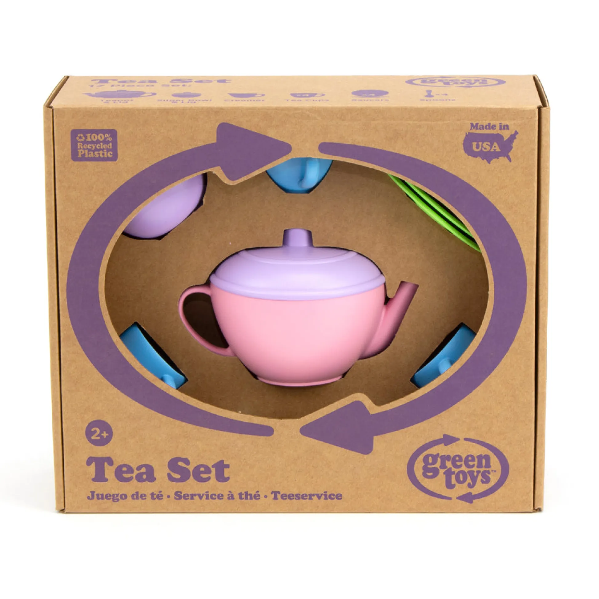 AreYouGame Green Toys Eco-Friendly Children's Tea Set Playset* Kitchens & Play Food|Social & Emotional Skills