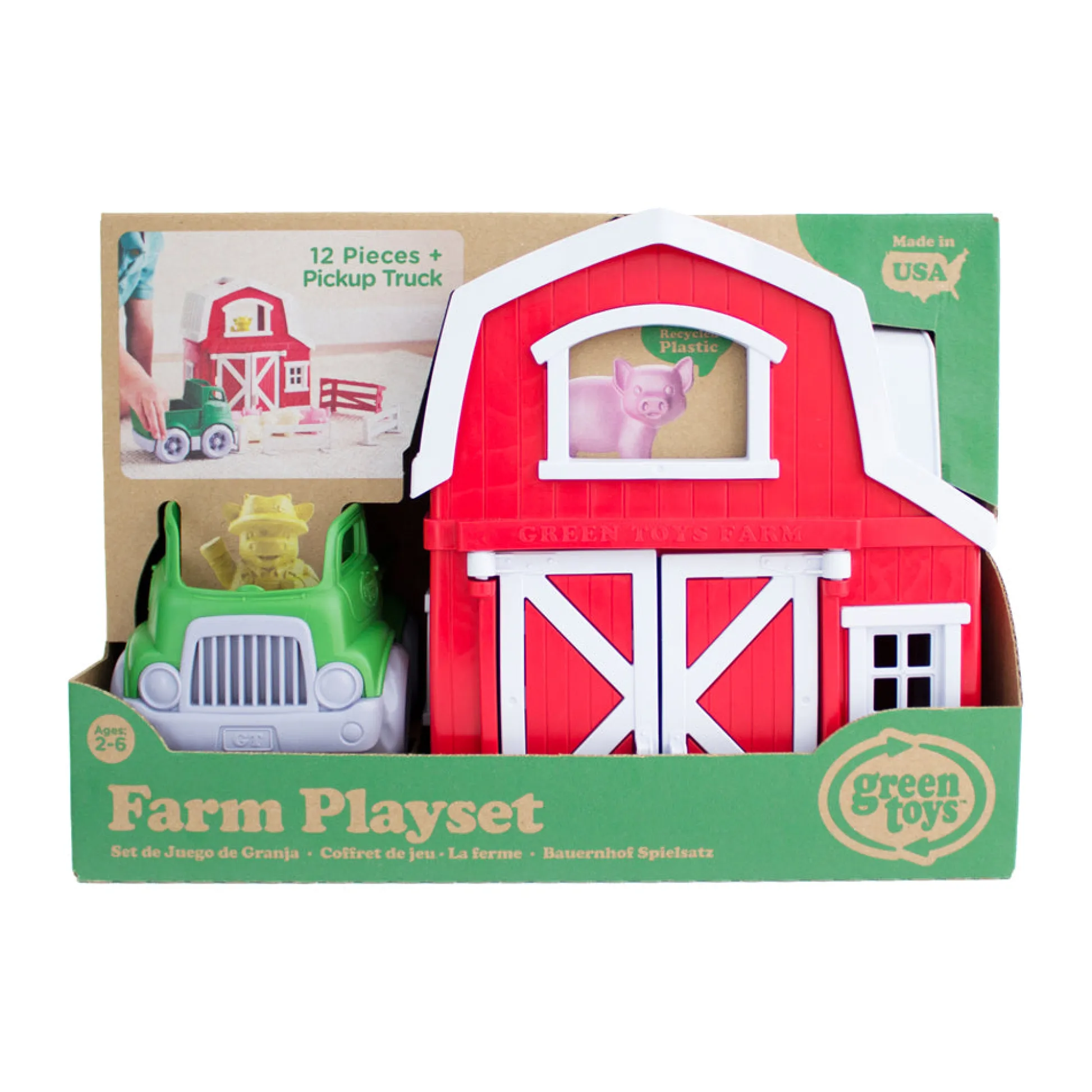 AreYouGame Green Toys Eco-Friendly Farm Playset with Recycled Plastic* Playsets & Vehicles|Social & Emotional Skills