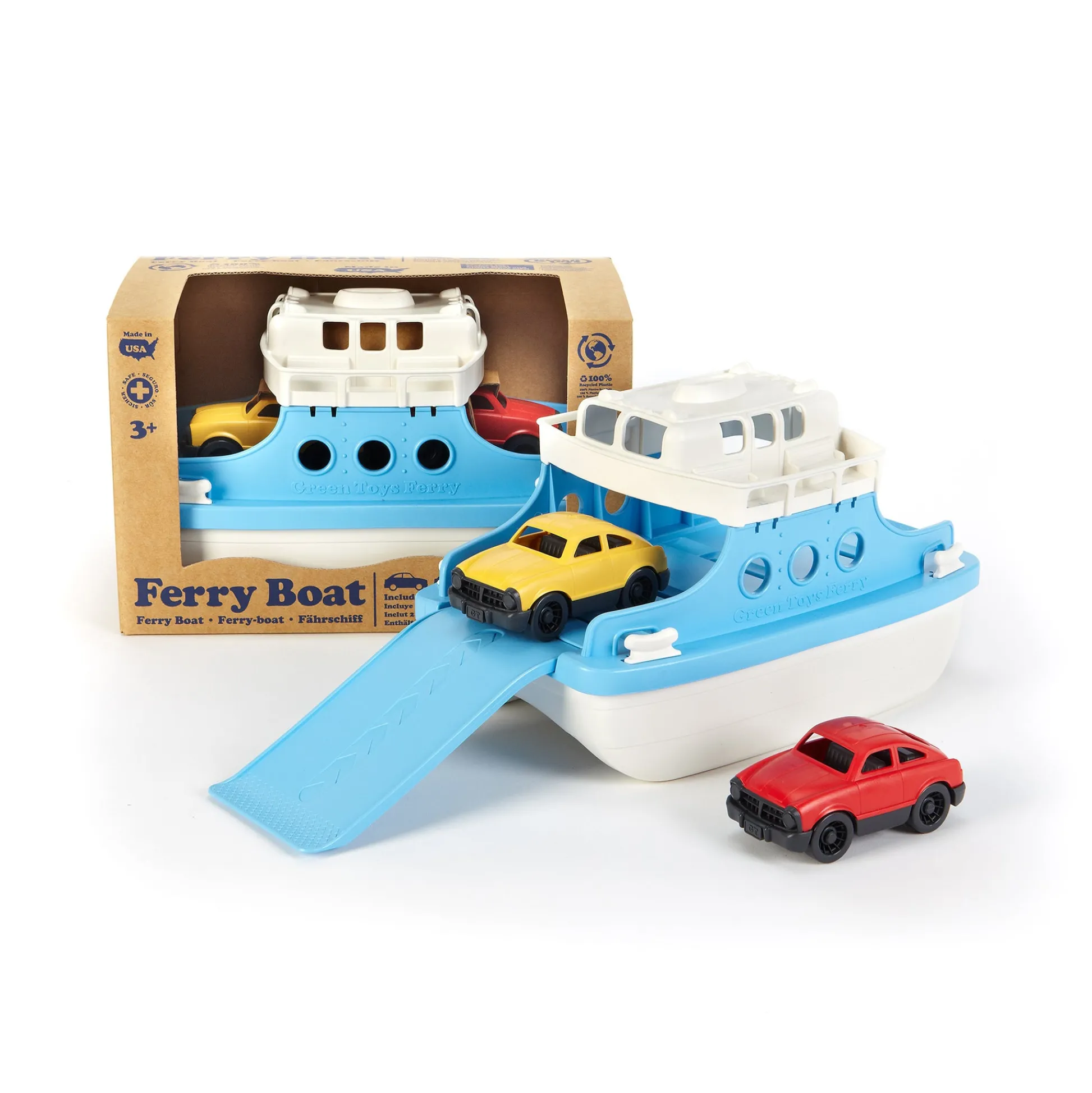 AreYouGame Green Toys Eco-Friendly Ferry Boat with Mini Cars Playset* Preschool Vehicles|Preschool Education Toys & Activities