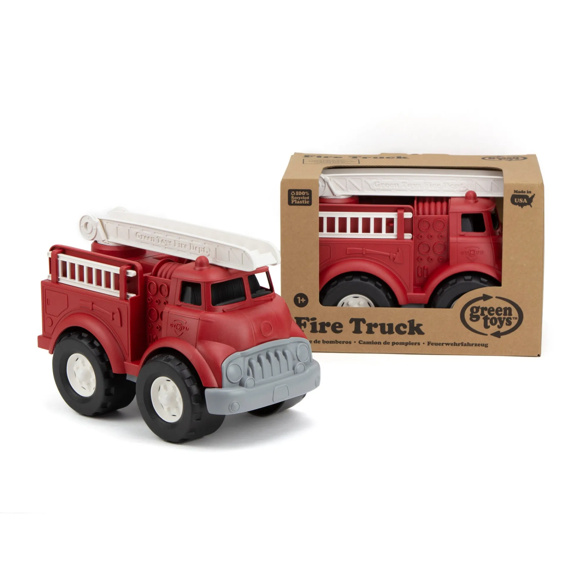 AreYouGame Green Toys Eco-Friendly Fire Truck with Rotating Ladders* Tools & Workshops|Dress Up