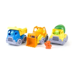 AreYouGame Green Toys Eco-Friendly 3-Piece Construction Truck Set with Play Dogs* Preschool Vehicles|Preschool Education Toys & Activities