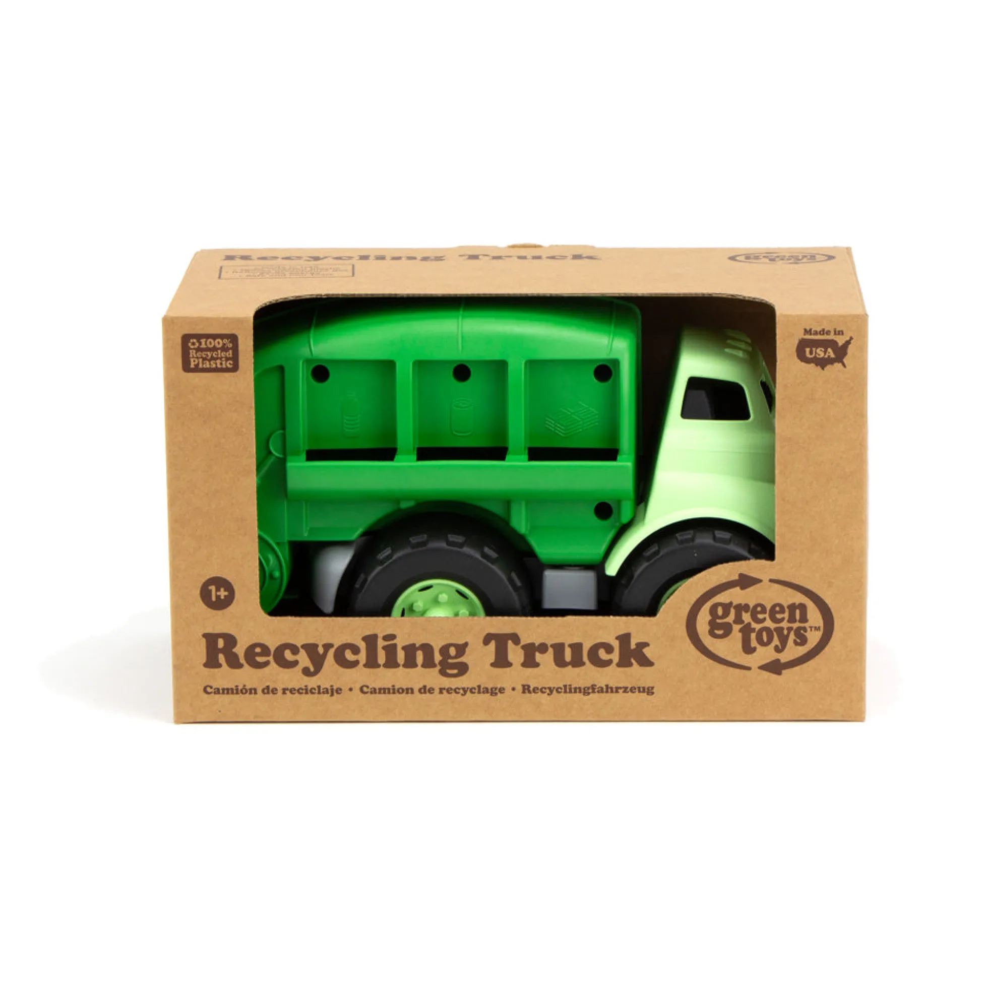 AreYouGame Green Toys Eco-Friendly Recycling Truck with Movable Bed* Preschool Education Toys & Activities|Preschool Vehicles
