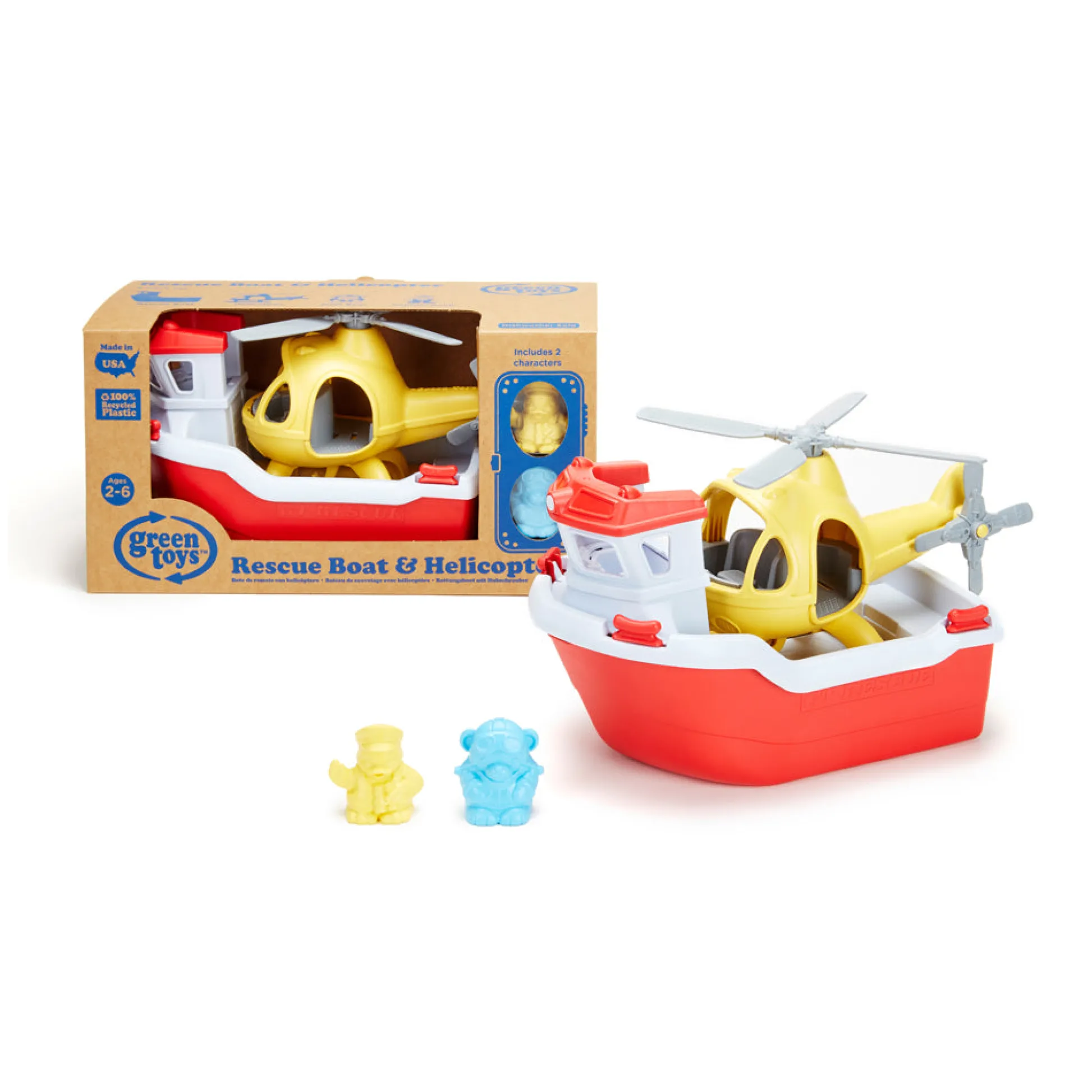 AreYouGame Green Toys Rescue Boat & Helicopter Playset - Eco-Friendly* Playsets & Vehicles