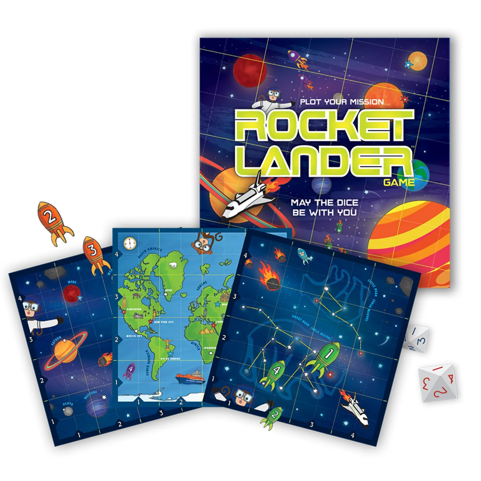 Educators Resource Griddly Kids Rocket Lander Graphing Game - Strategic STEM Challenge* Strategy Games