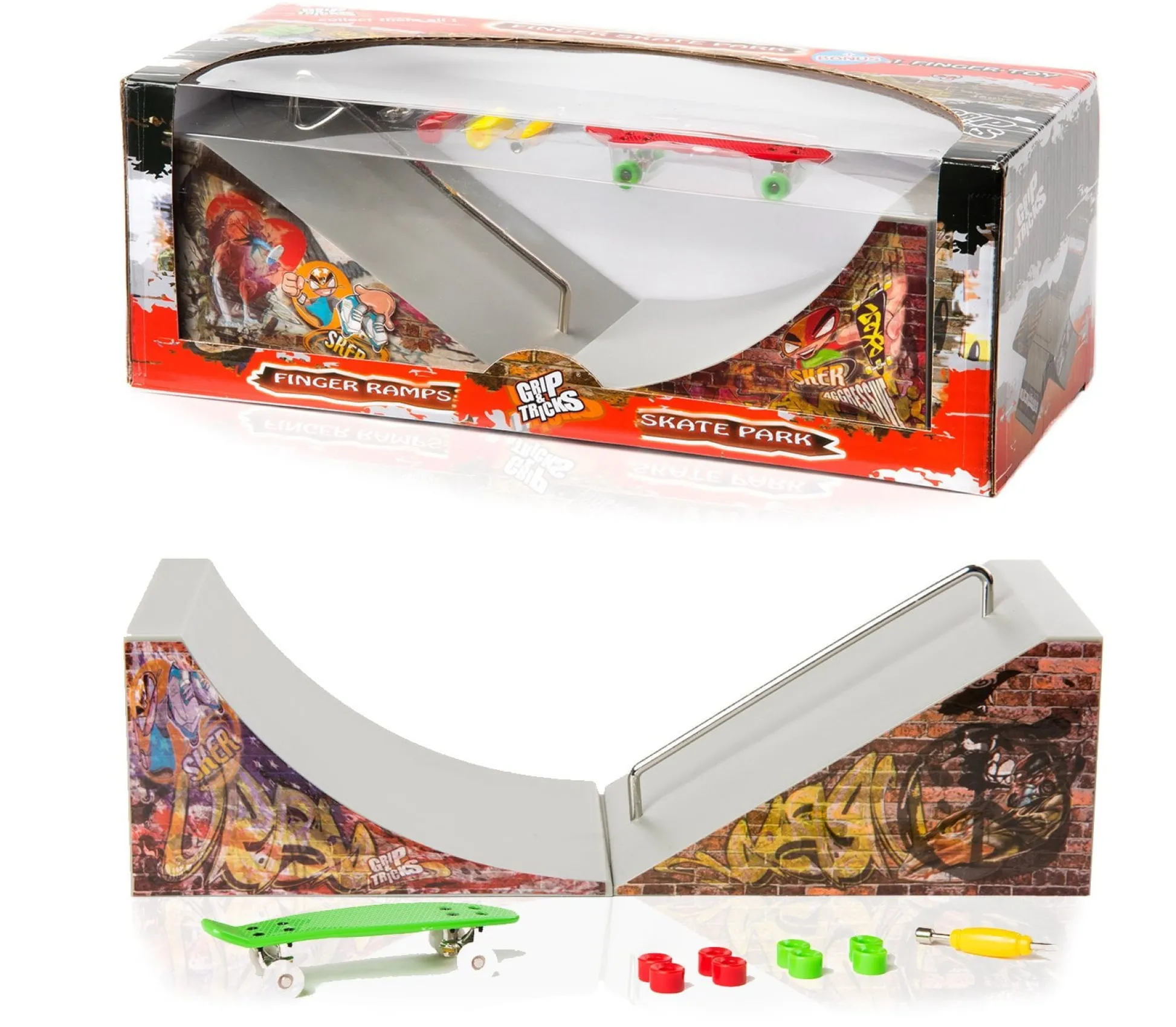 The Distribution Solutions Grip and Tricks - Ultimate Finger Skate Ramp and Accessories Kit* Ride-Ons