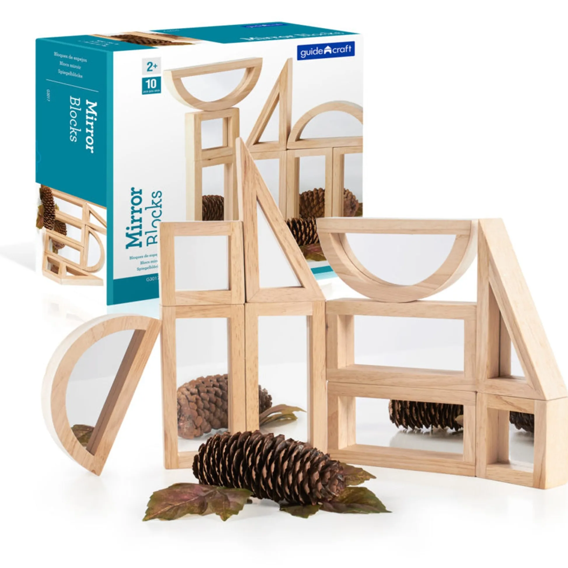 Educators Resource Guidecraft Mirror Blocks Set - Reflections and Discoveries - 10 Pieces* Wood & Jumbo Blocks
