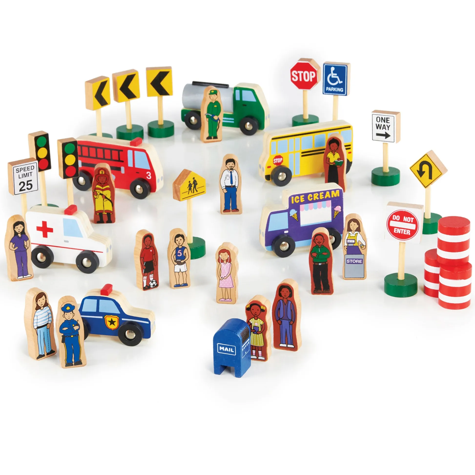 Educators Resource Guidecraft 36-Piece Community & Roadway Essentials Set - Interactive Play* Preschool Vehicles|Social & Emotional Skills