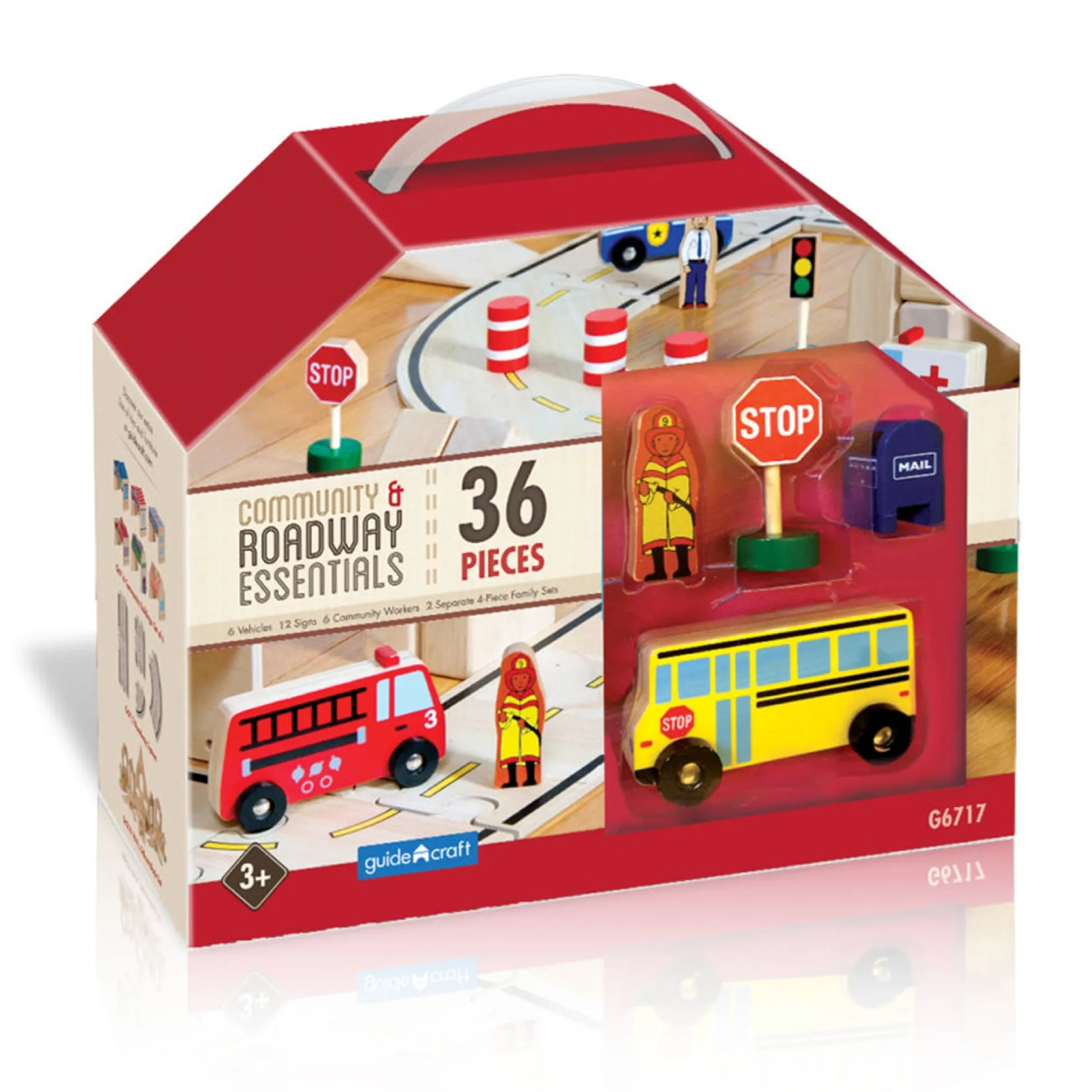 Educators Resource Guidecraft 36-Piece Community & Roadway Essentials Set - Interactive Play* Preschool Vehicles|Social & Emotional Skills