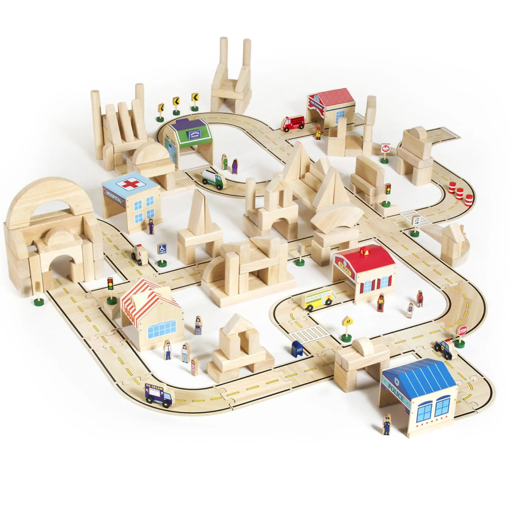 Educators Resource Guidecraft 36-Piece Community & Roadway Essentials Set - Interactive Play* Preschool Vehicles|Social & Emotional Skills