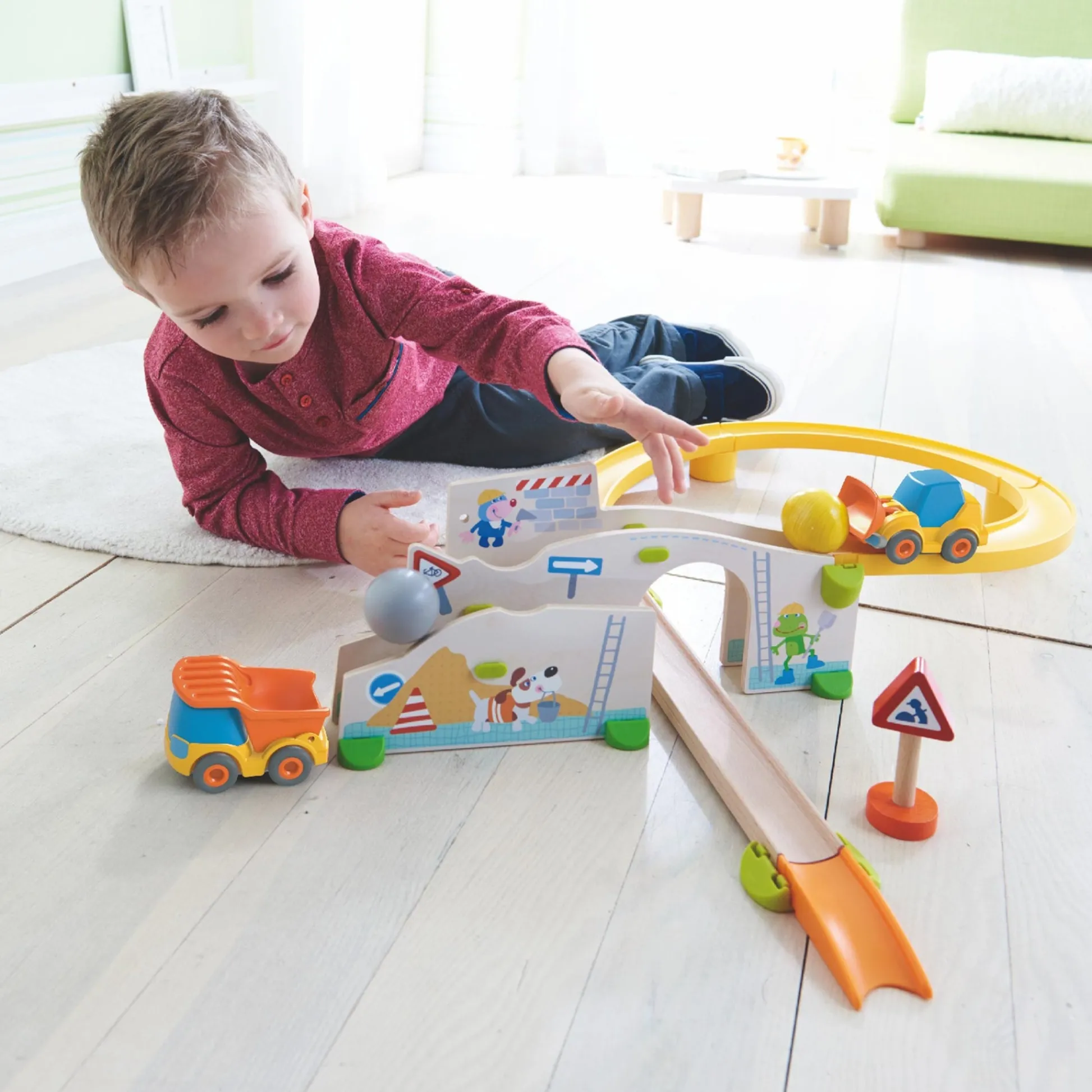 HABA USA HABA Kullerbu Construction Site Play Track Starter Set - Interactive Toy* Preschool Vehicles|Preschool Education Toys & Activities