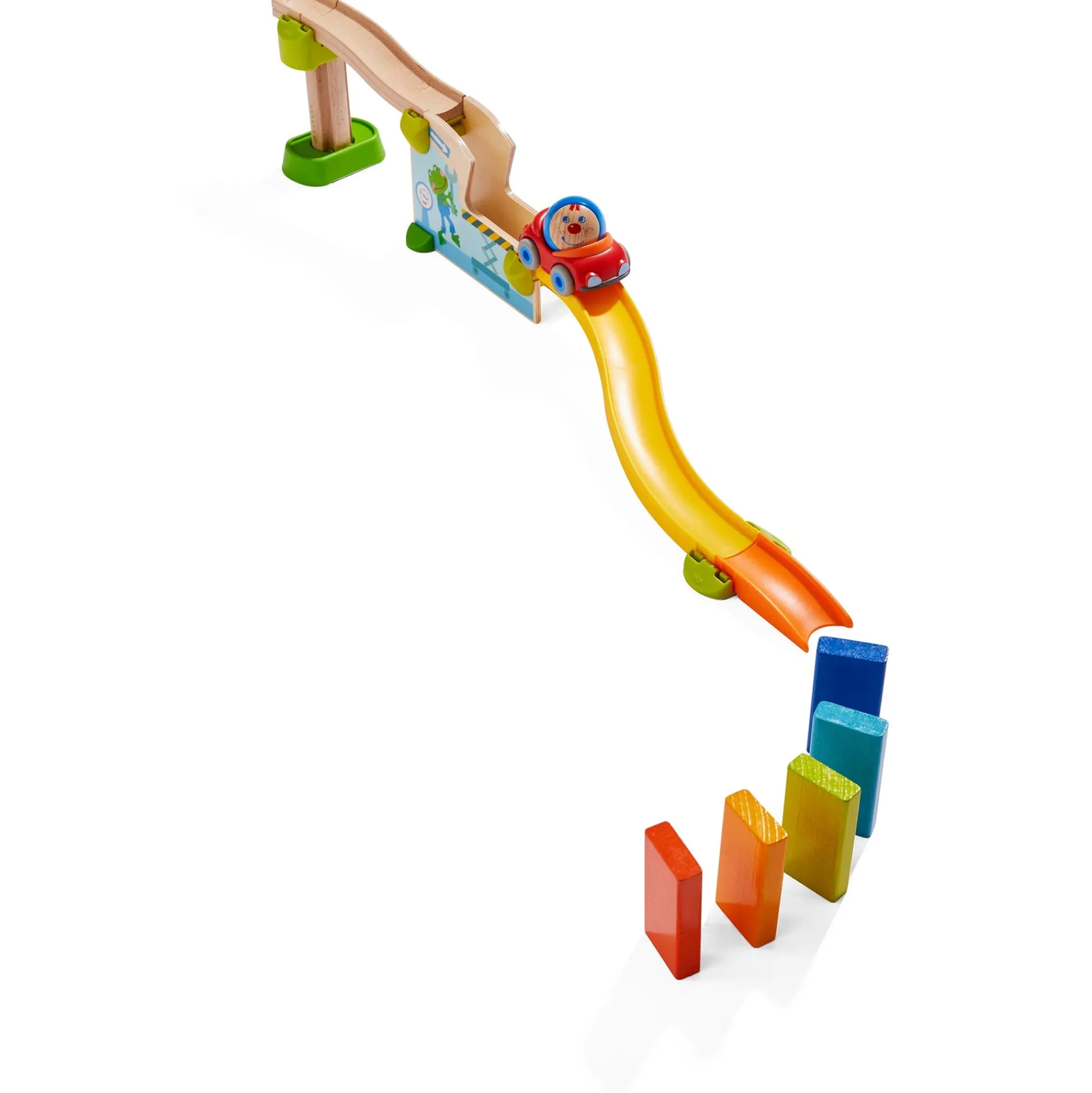 HABA USA HABA Kullerbu Jump into Car Dominos Play Set - Interactive Track and Ball Set* Preschool Vehicles|Preschool Education Toys & Activities