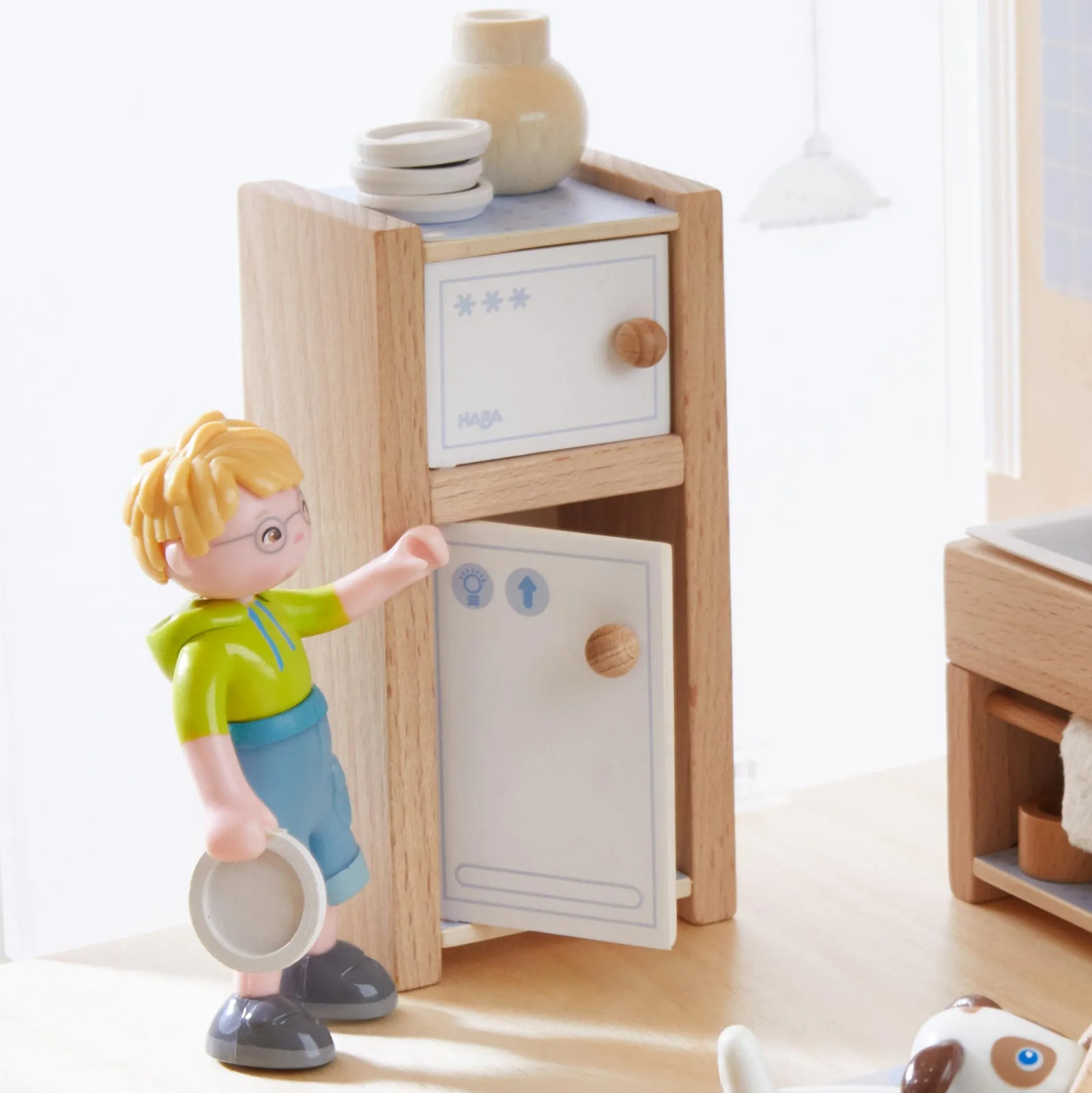 HABA USA HABA Little Friends Kitchen Room Set - Colorful Wooden Playset* Kitchens & Play Food|Social & Emotional Skills