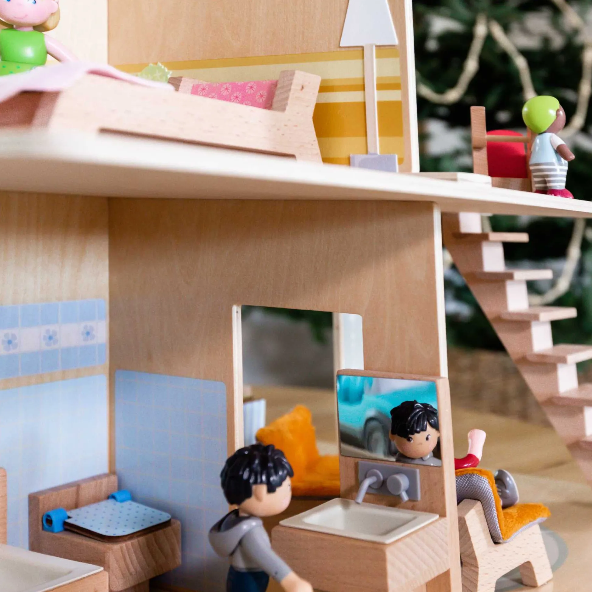 HABA USA HABA Little Friends Town Villa Dollhouse with Furniture* Doll Houses, Furniture & Accessories|Social & Emotional Skills