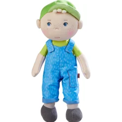 HABA USA HABA Snug Up Doll Till - 10 inch Soft Toddler Doll with Blue Overalls* Stuffed Animals|Stuffed Animals & Plush Toys