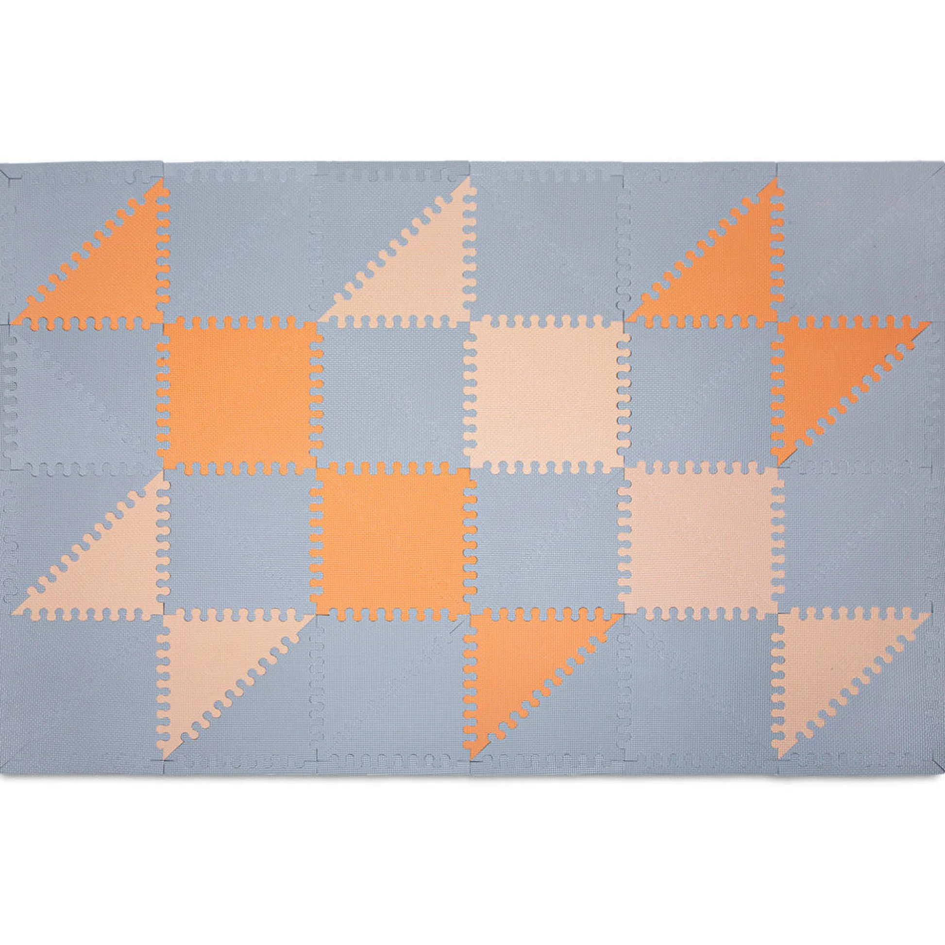 Flat River Group Hakuna Matte: Chic Baby Play Mat - Grey-Beige-Orange, 72x48", 48 Tiles* Developmental Toys