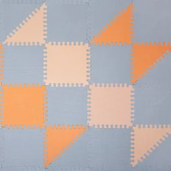Flat River Group Hakuna Matte: Chic Baby Play Mat - Grey-Beige-Orange, 72x48
