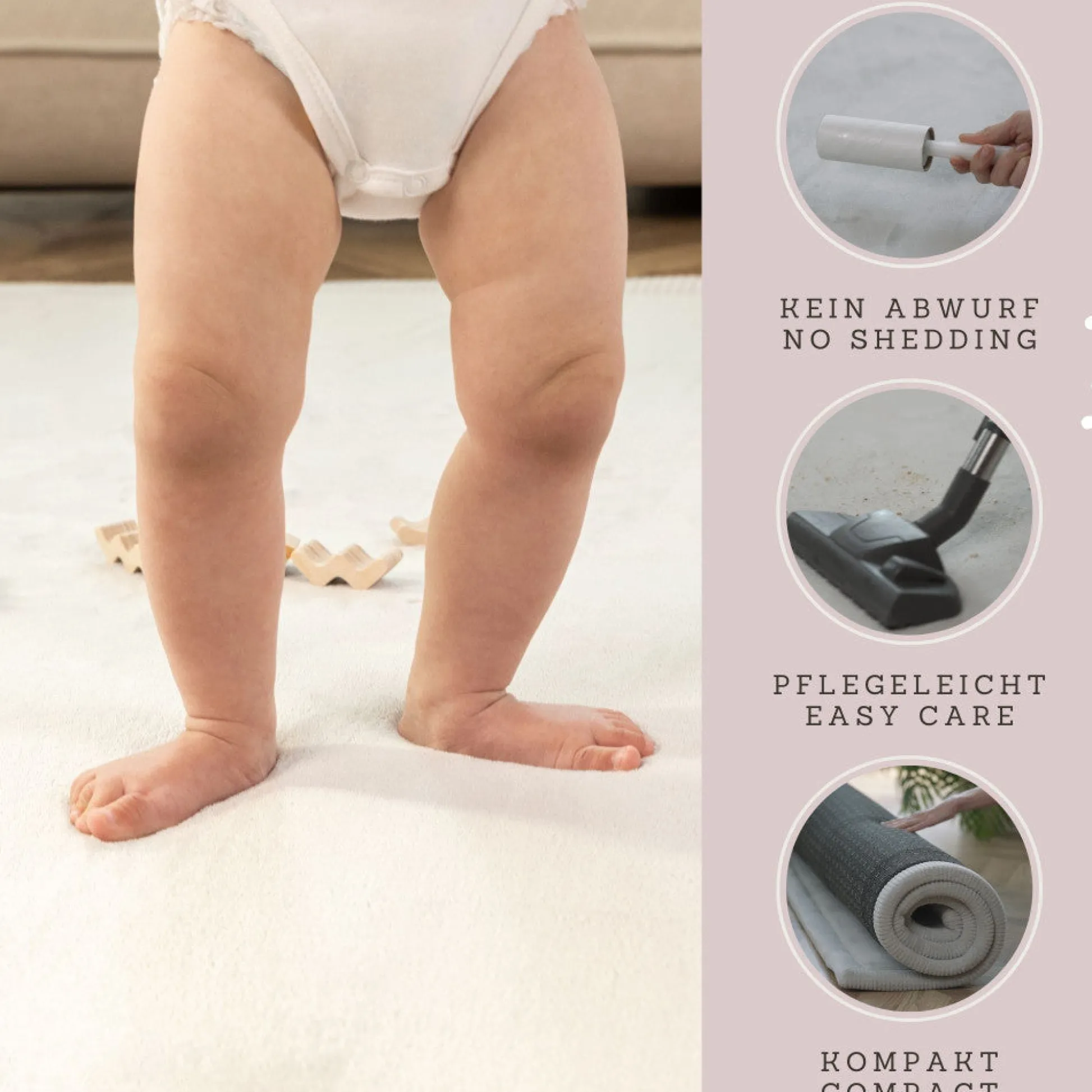 Flat River Group Hakuna Matte: Plush Coral Velvet Baby Playmat - Soft Grey* Developmental Toys