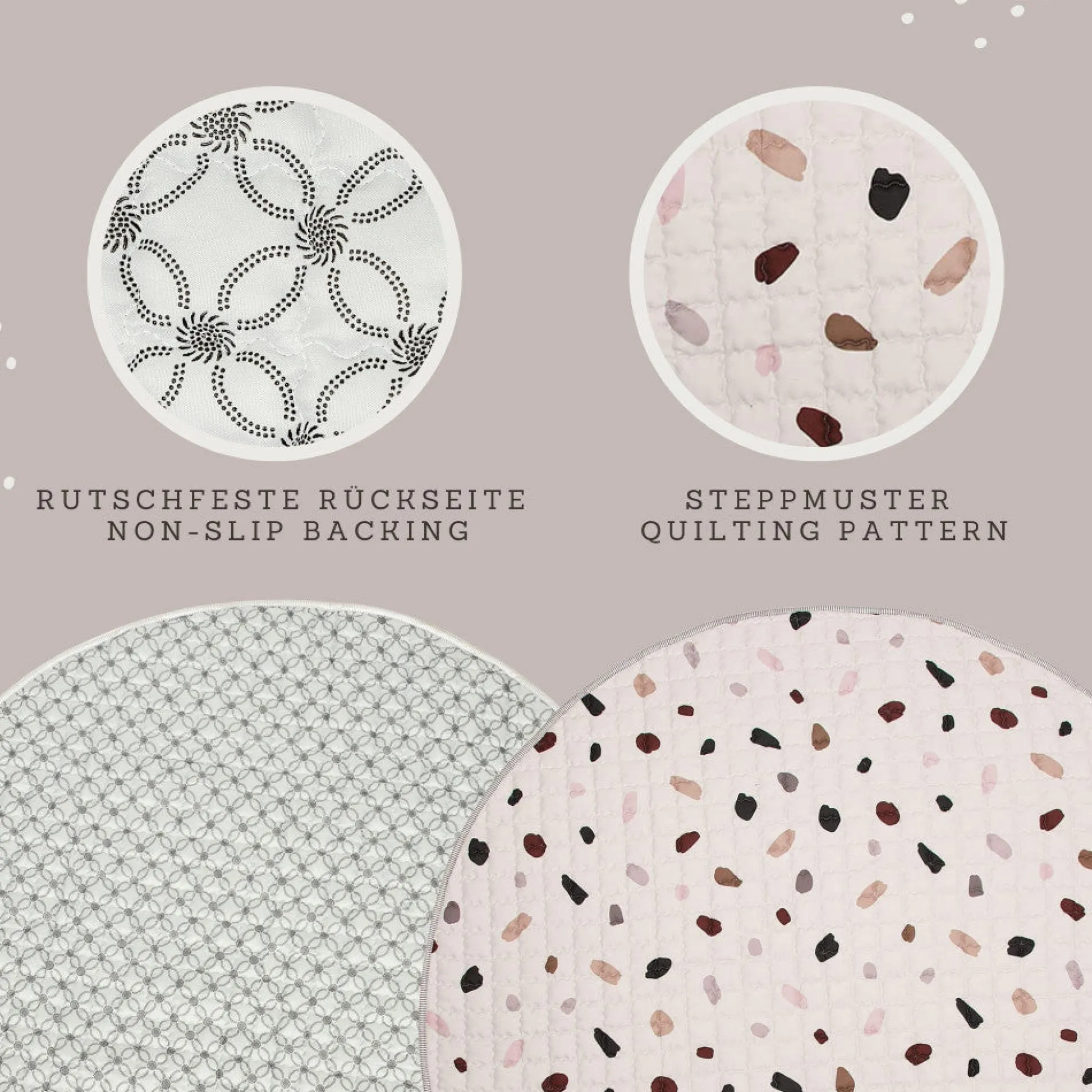 Flat River Group Hakuna Matte: Quilted Playmat – Confetti - 59" Circle, Padded Floor Blanket* Developmental Toys