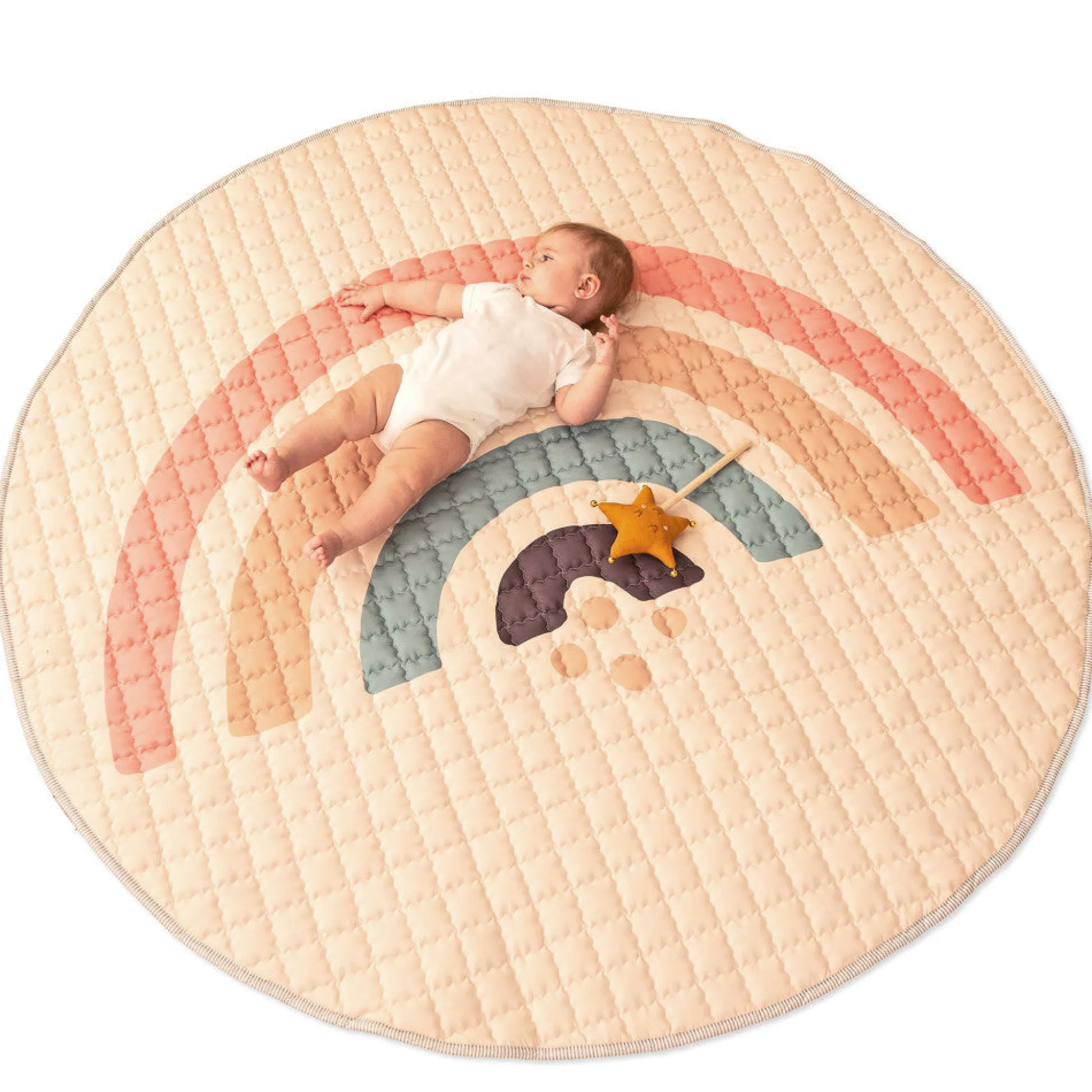 Flat River Group Hakuna Matte Quilted Playmat - Boho Rainbow Extravaganza* Developmental Toys